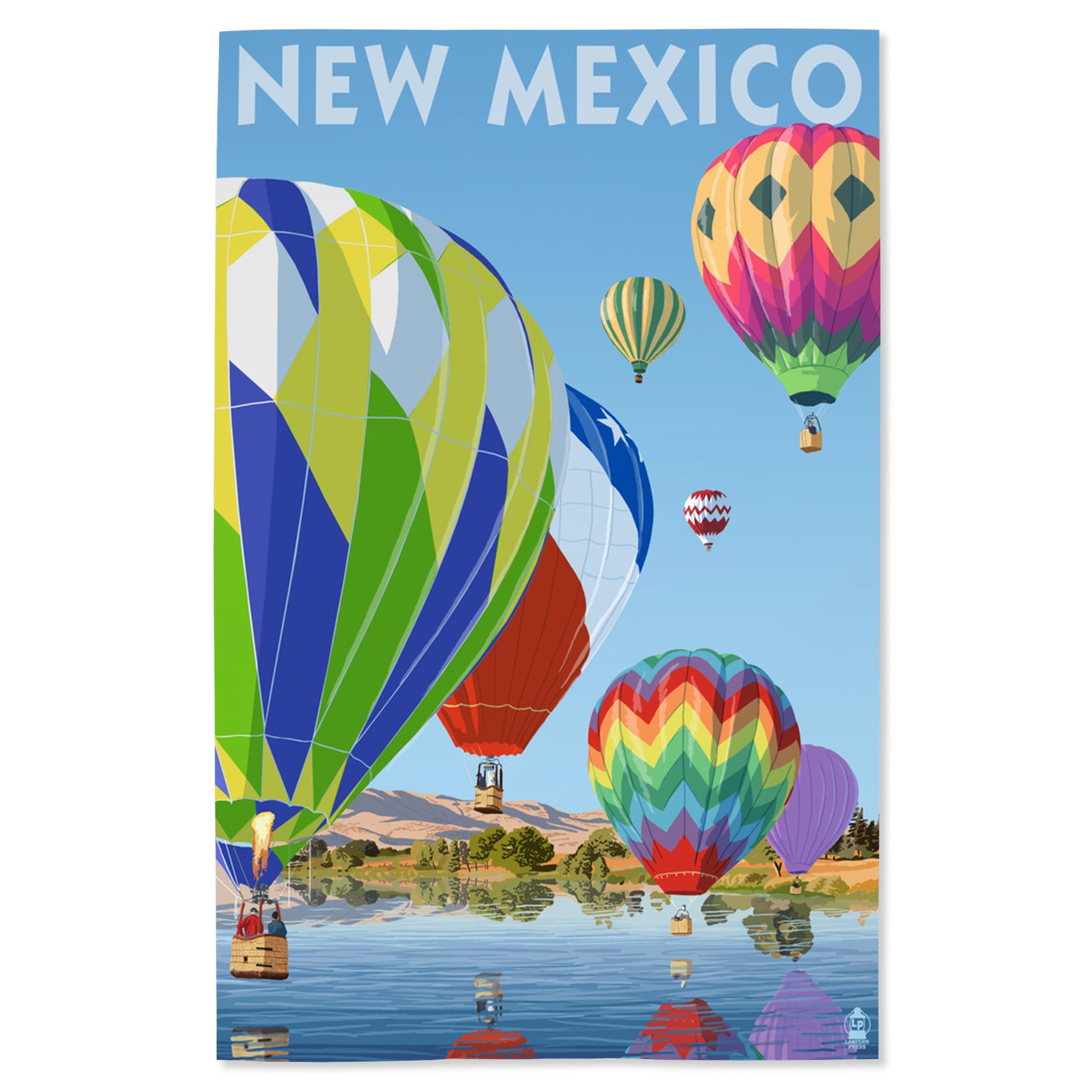Lantern Press 16x24 Inch Giclee Print - New Mexico Hot Air Balloons Wall Art - Perfect for Home Decor, Office & Living Room