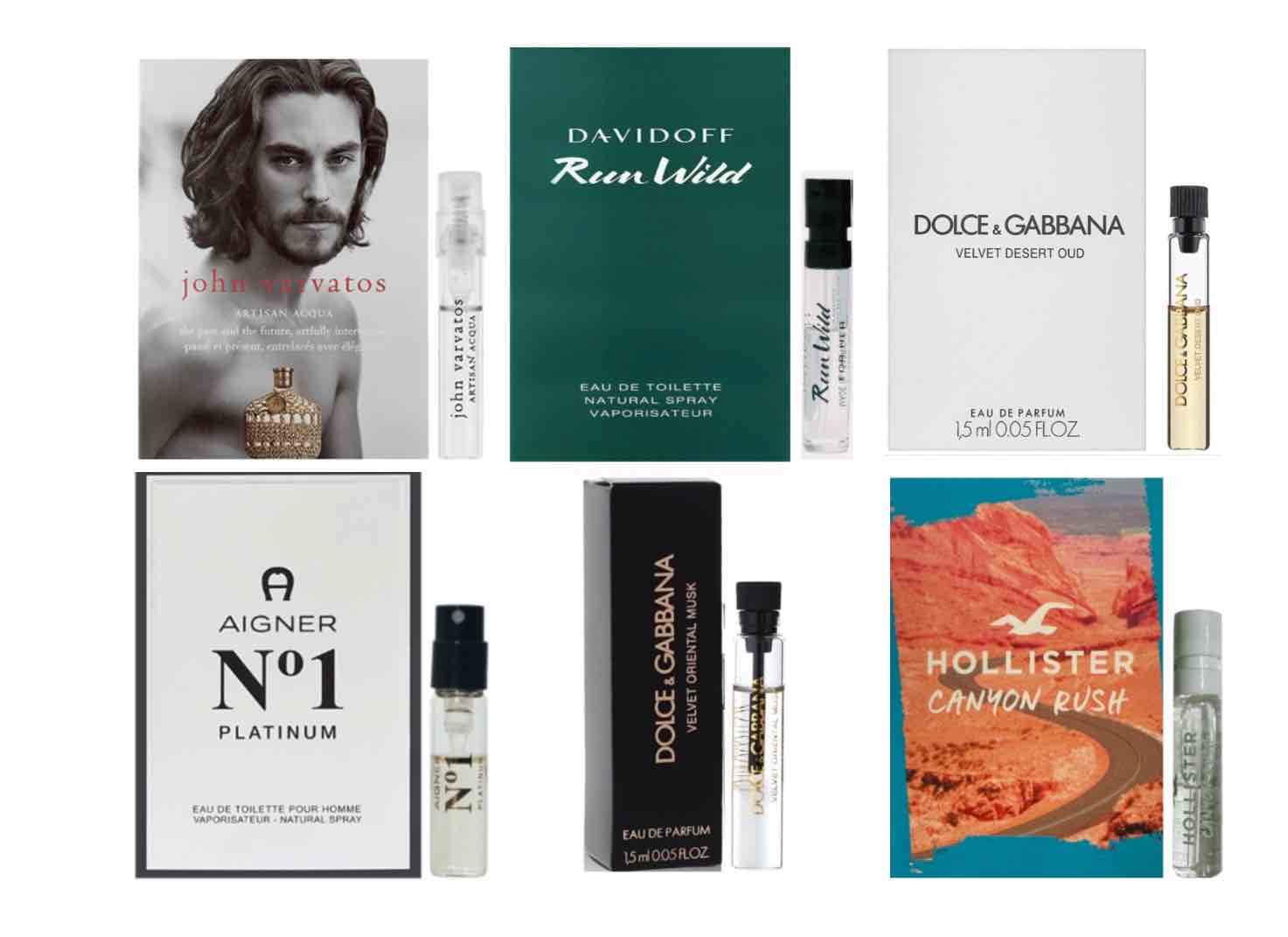 Men's Cologne Sampler Set - 6 Designer Perfume Vials for Travel, Gifts & Everyday Fragrance Testing