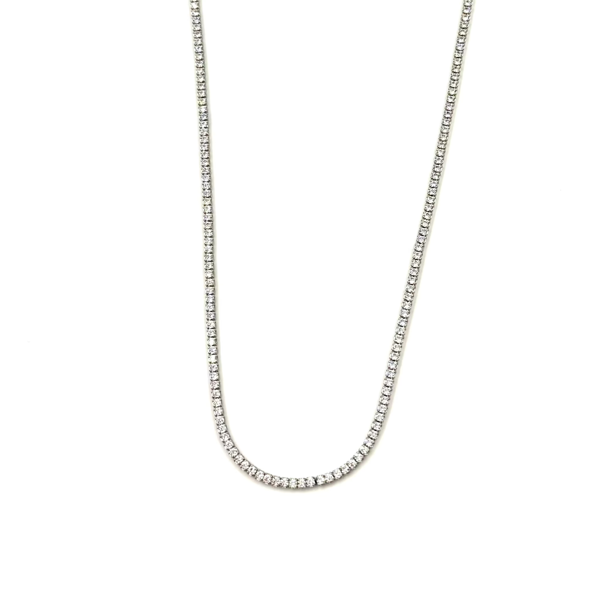 Ashley Gold Sterling Silver Gold Plated Eternity Necklace - Elegant Layered Necklace for Women, Perfect for Anniversary, Wedding & Valentine's Day Gifts