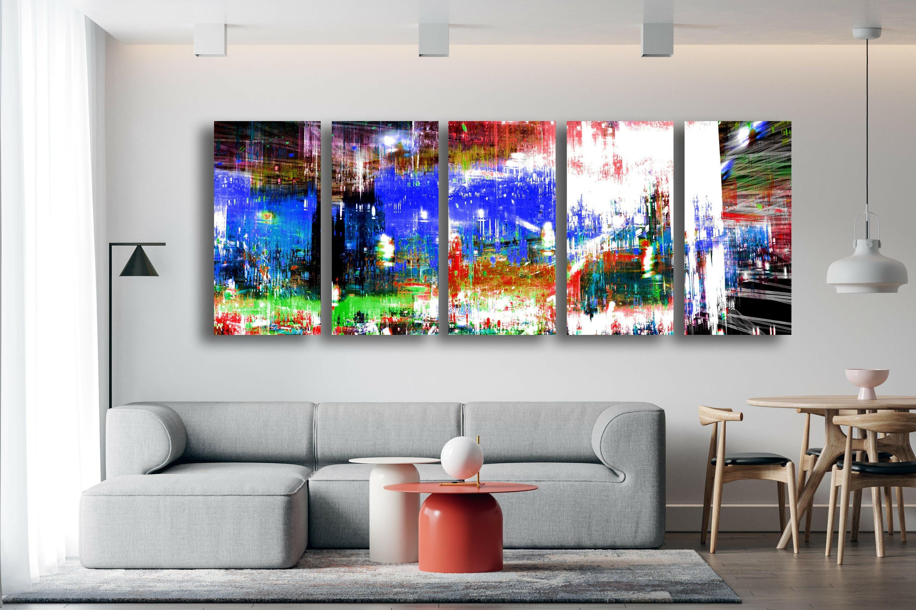 Vibrant Abstract Oil Painting on Glass - Modern Wall Art Decor for Living Room, Bedroom & Office
