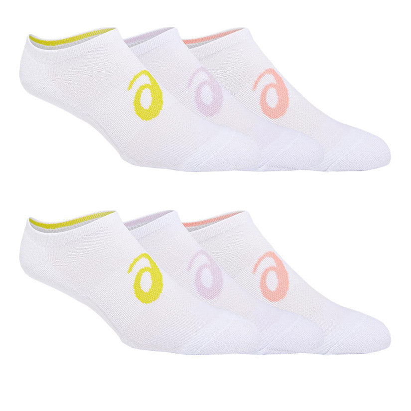ASICS Women's Invasion No-Show Socks 6-Pack - Breathable Athletic Socks for Running, Gym & Casual Wear (Brilliant White)