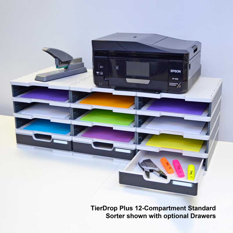 TierDrop PLUS Standard Sorters - Premium Plastic Storage Bins for Home & Office Organization - Perfect for Closet, Pantry, and Garage Storage Solutions