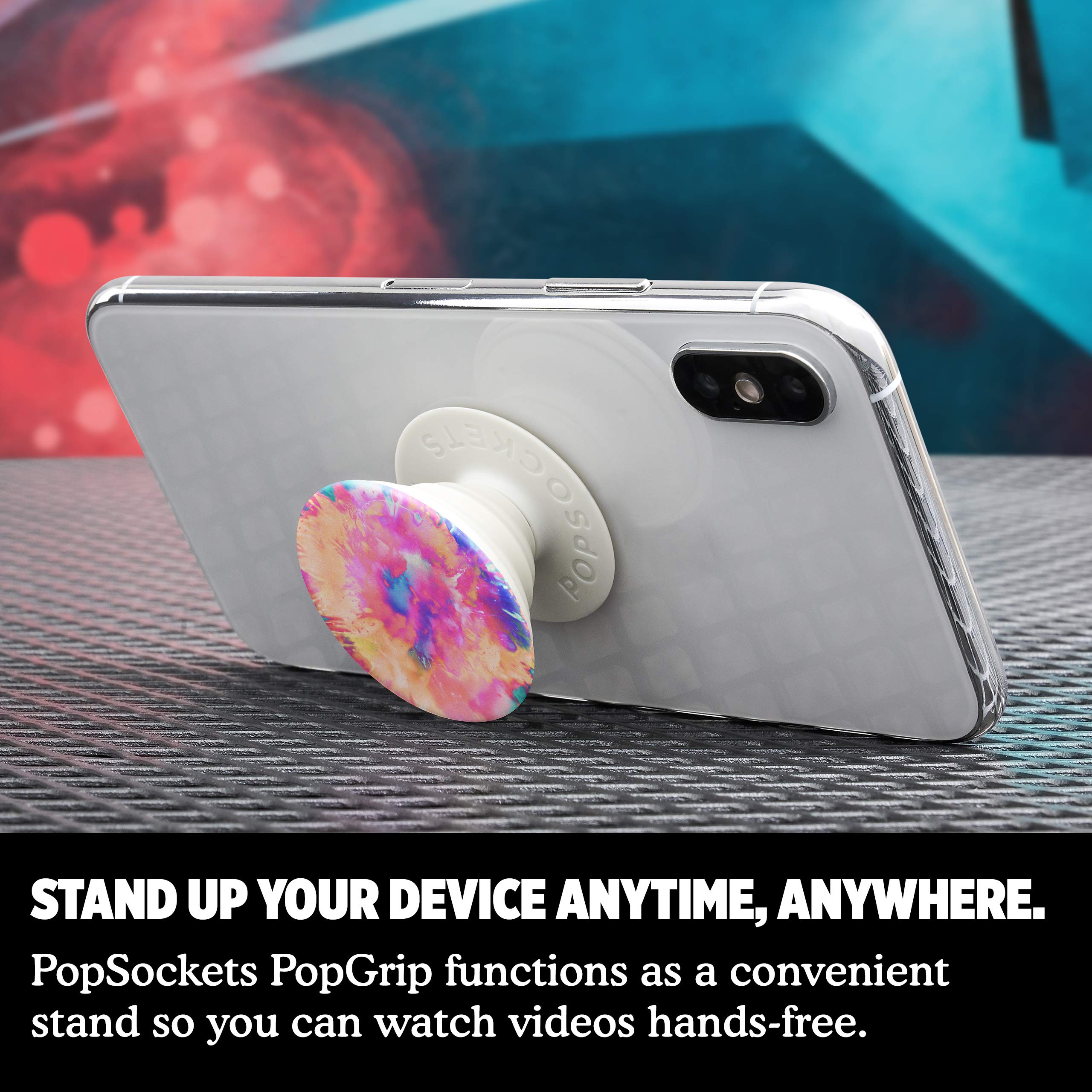 PopSockets Expanding Phone Grip with Kickstand - Watercolor Chroma Splash PopGrip for iPhone & Samsung - Perfect for Hands-Free Viewing, Gaming & Selfies