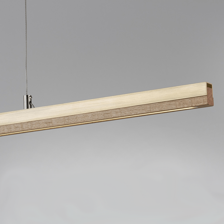 2BY3 BRASS LED LINEAR PENDANT Light Fixture - Modern Industrial Ceiling Lighting for Kitchen Island, Dining Room & Bar Counter
