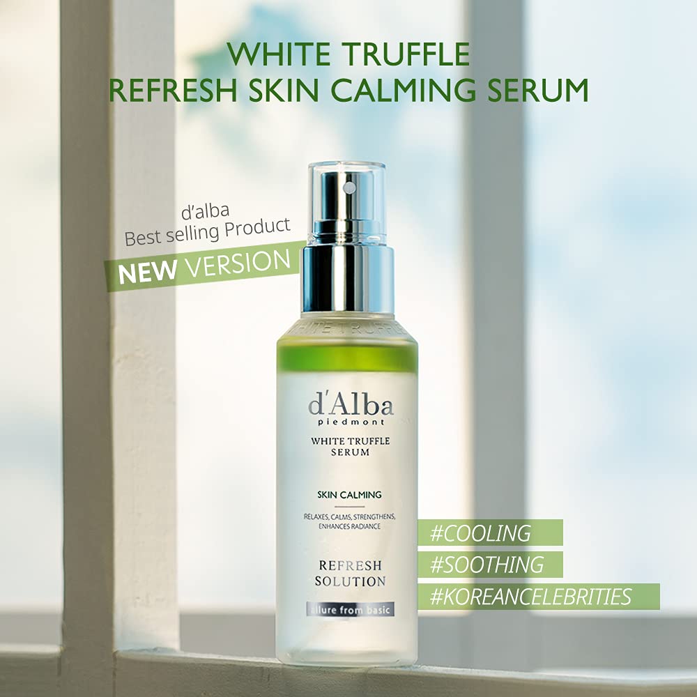 d'Alba Italian White Truffle Refresh Calming Spray Serum - Hydrating Facial Mist for Glowing Skin | Soothing & Moisturizing Face Spray for Dry Skin, Travel & Daily Skincare Routine