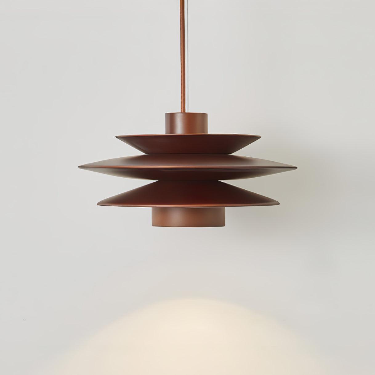 Handmade Cascade Wooden Disc Pendant Light - Natural Boho Ceiling Fixture for Dining Room, Bedroom & Living Room Decor