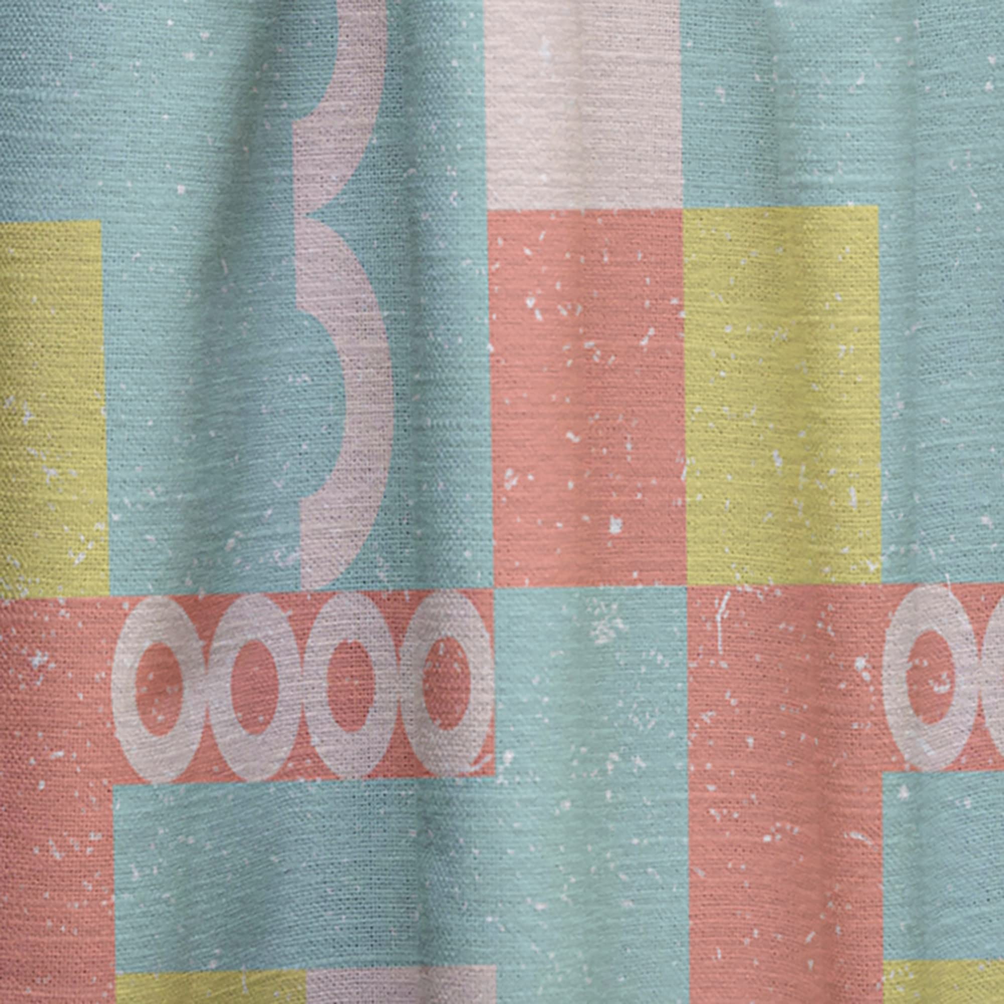 DesignQ Retro Abstract Curtains - Thermal Insulated Single Panel (52x108) for Bedroom & Living Room - Perfect for Home Decor & Temperature Control
