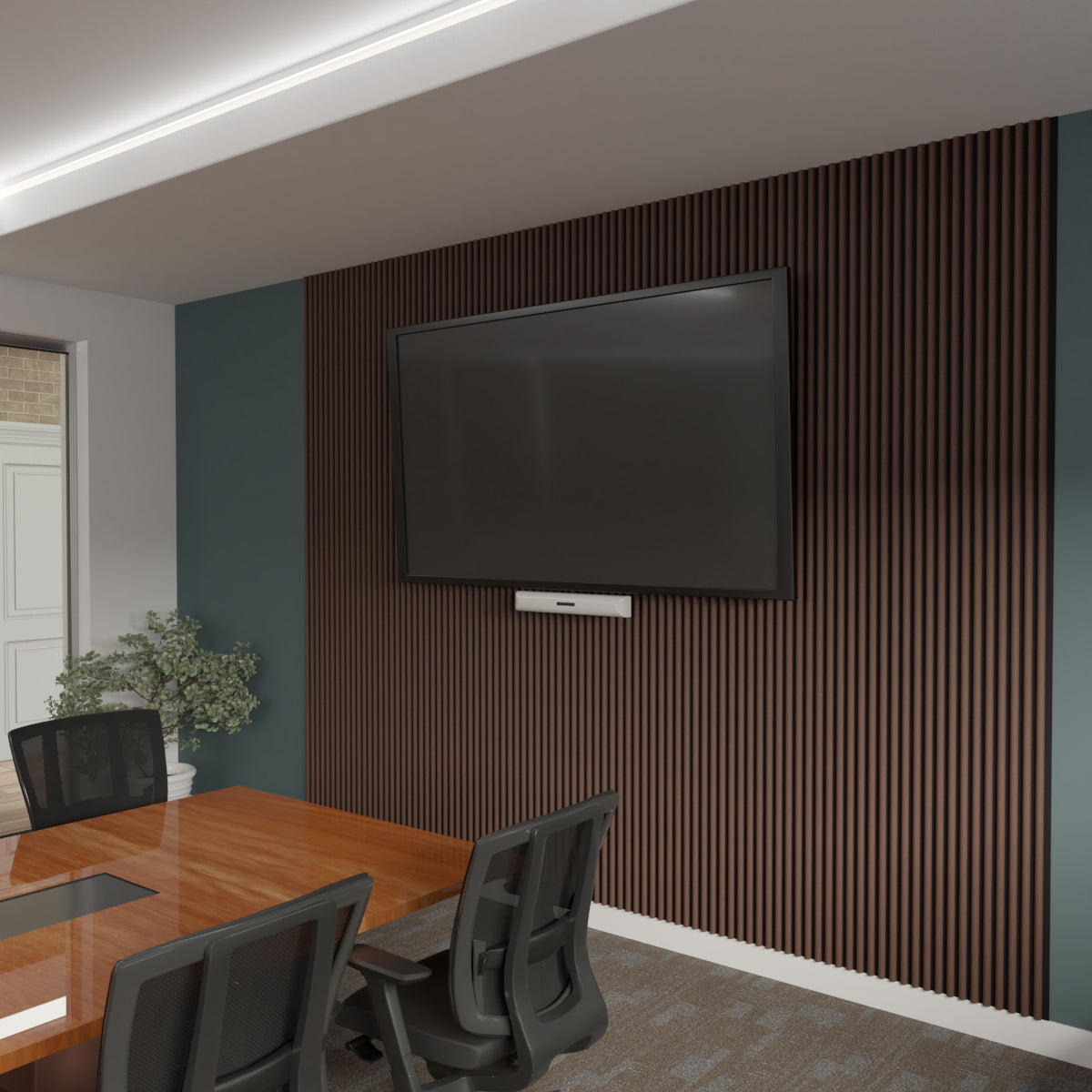 Acoustic Slat Wood Wall Panel - Half Round Slats for Home & Office Soundproofing & Decoration | Perfect for Living Room, Bedroom, and Conference Room