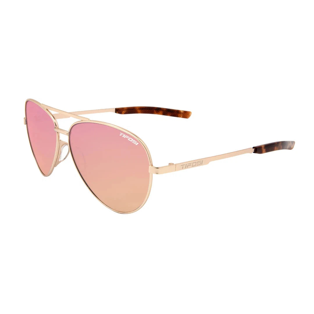 Tifosi Schwae Gold Pink Sunglasses - Polarized UV Protection for Women - Fashionable & Lightweight for Running, Cycling, Beach & Outdoor Activities