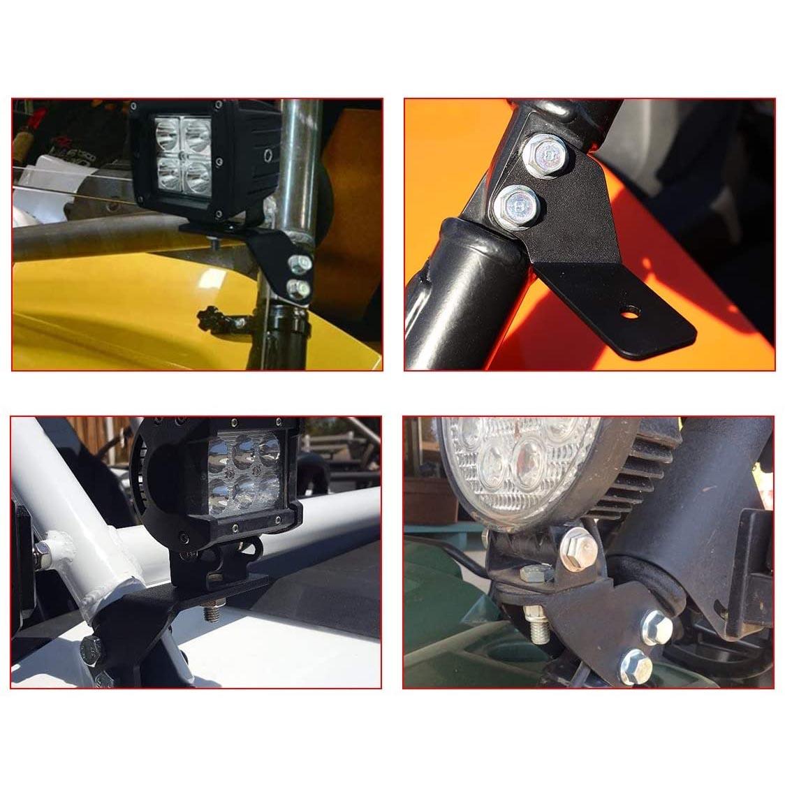 4 Inch Classic SM Series Dual Row LED Pod Lights - Spot/Flood Beam with A-Pillar Mounting Bracket for 2016-2021 Yamaha YXZ1000R - Off-Road, Trail Riding & Night Driving Lighting Upgrade