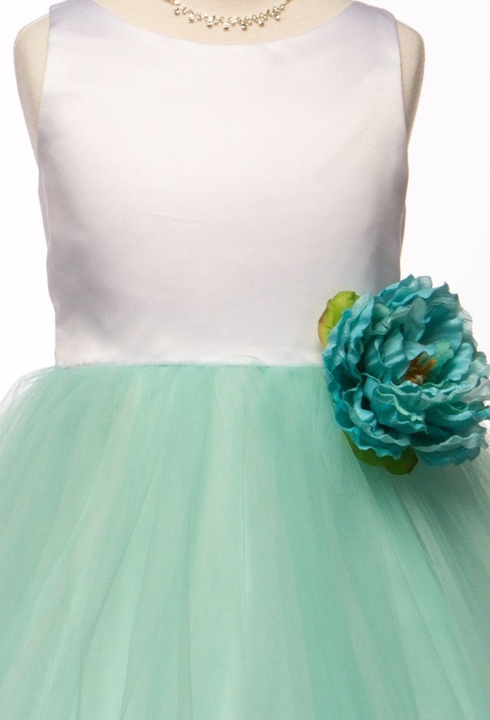 Floral Waistline Girls Dresses - Large Flower Design for Little Girls | Perfect for Birthday Parties, School Events & Special Occasions