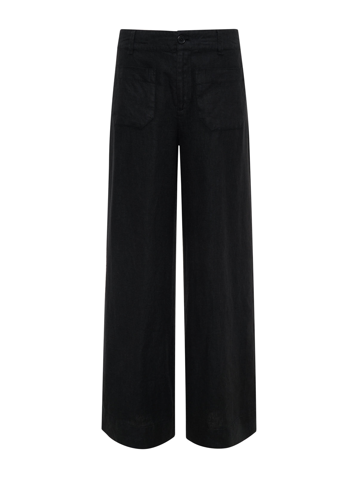 Premium Linen Wide Leg Pants for Women - High Waist Black Trousers with Extended Sizes | Comfortable Summer Beachwear & Casual Office Outfit