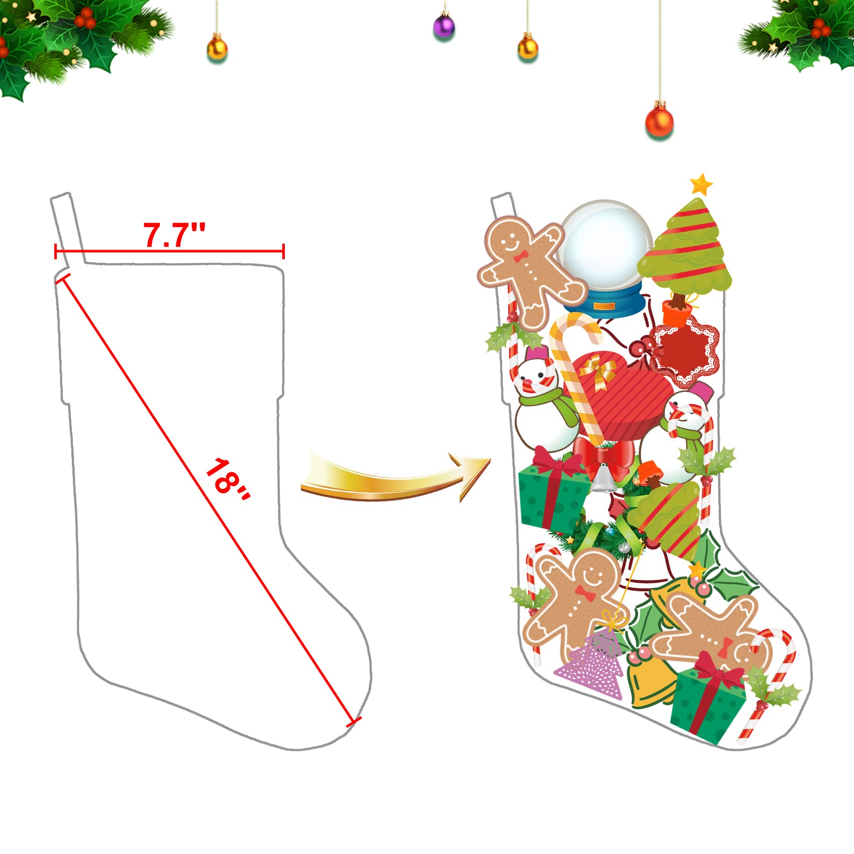 Personalized Christmas Stockings with Embroidered Names - Custom Holiday Gift Bags & Stocking Holders (Elf Girl Design, Red/Green) - Perfect for Fireplace Decor, Family Gift Exchange & Christmas Morning Surprises