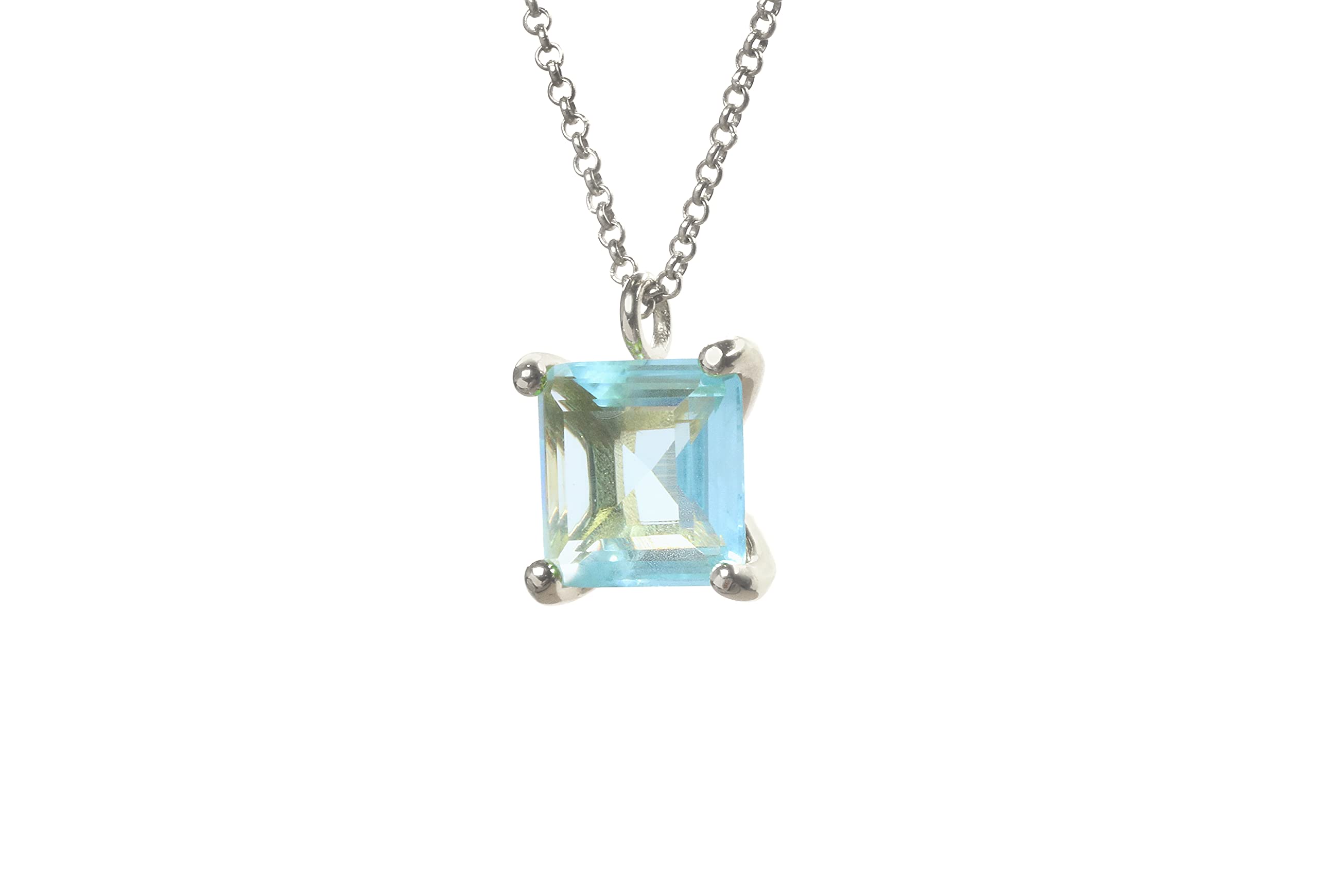 Sparkly Blue Topaz Necklace for Women - November Birthstone Jewelry Gift with Branded Box | Elegant Custom Gemstone Necklace for Parties, Weddings & Special Occasions