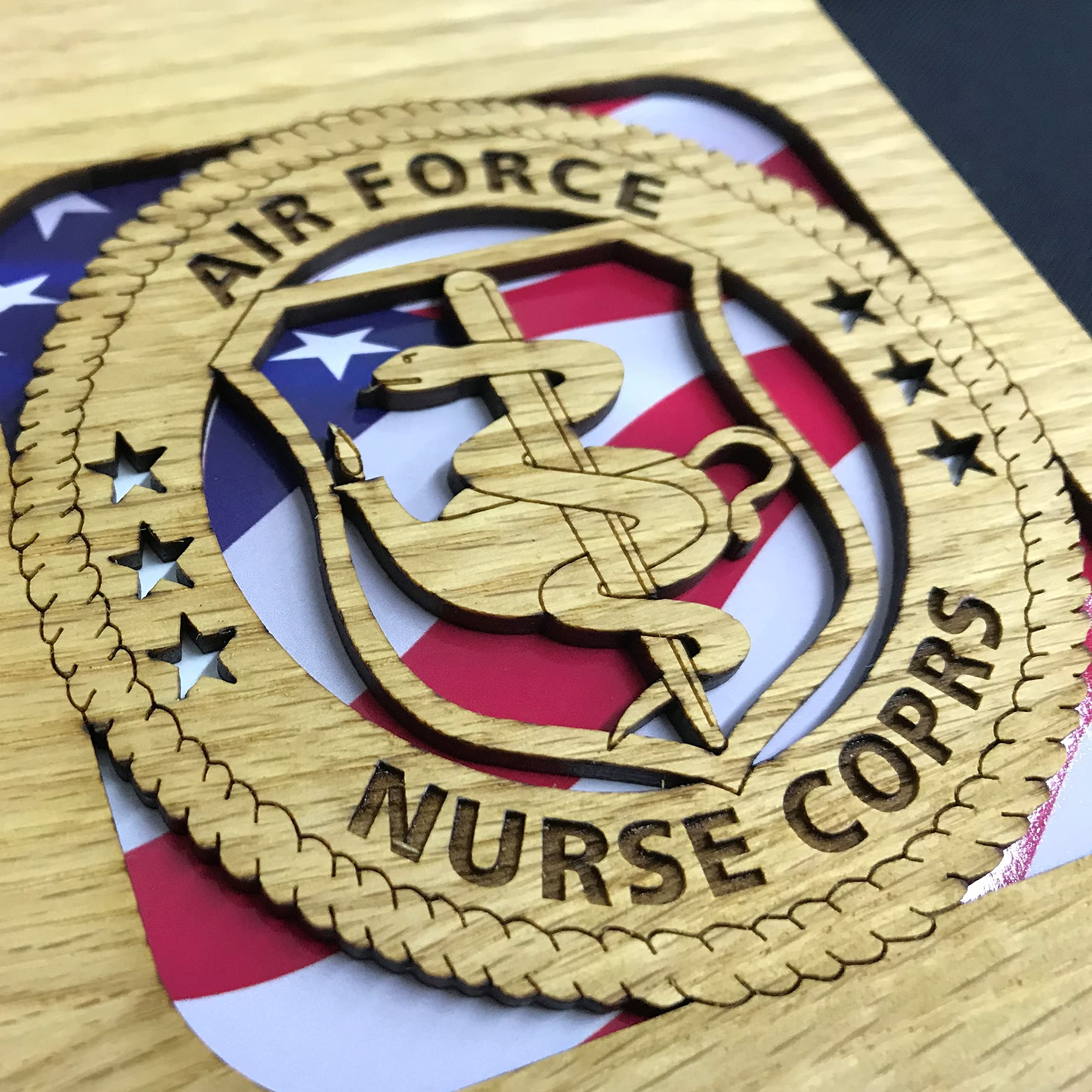 US Air Force Picture Frame 11x14 - Cherry Wood Military Display for Home, Office & Gifts | Perfect for Veterans, Military Families & Patriotic Decor
