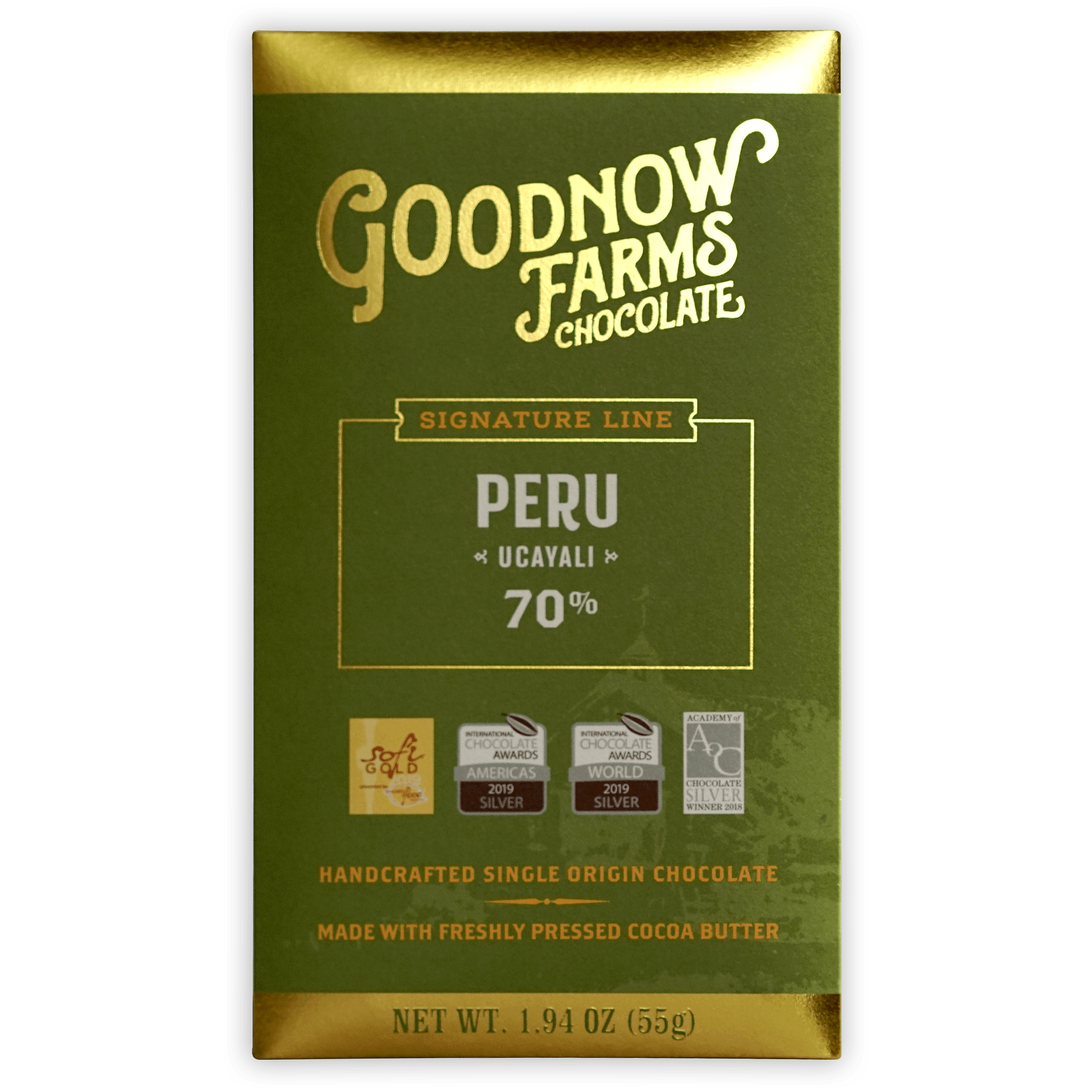 Premium Goodnow Farms Ucayali 70% Dark Chocolate Bar - Rich Cocoa Flavor, Single Origin Peru - Perfect for Gifts, Baking & Gourmet Desserts