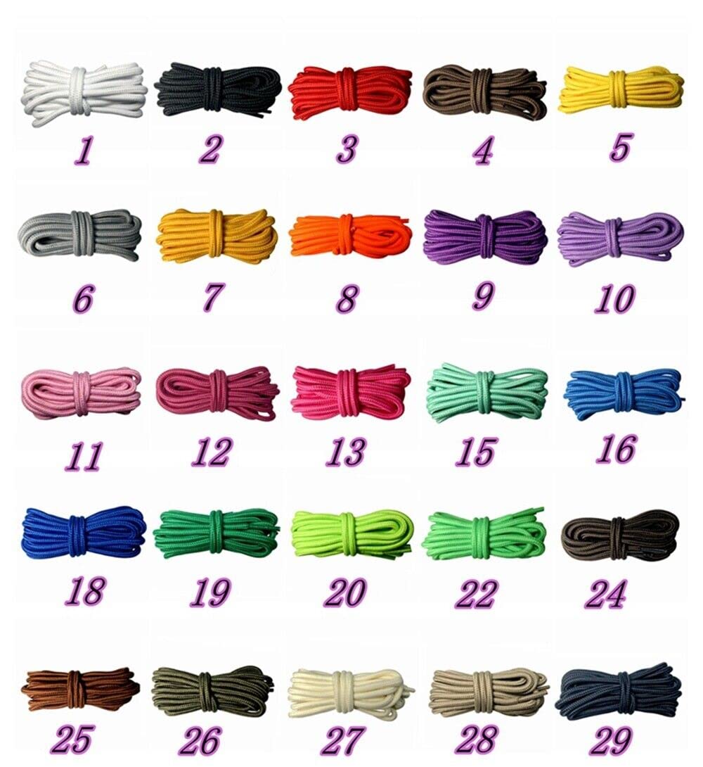 Premium Round Shoelaces for Boots & Sneakers - Durable 47-71 Inch Cotton Laces for Athletic & Casual Shoes | Perfect for Running, Hiking & Everyday Wear