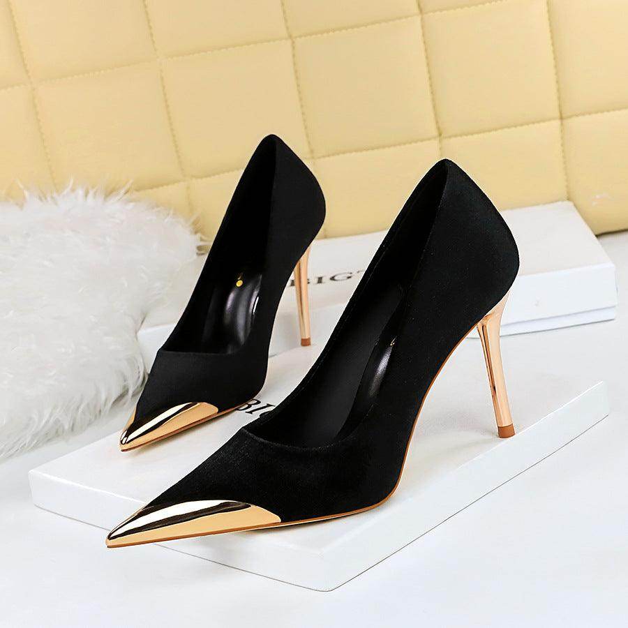 Elegant Metallic Pointed Toe Stiletto Heels for Women - High Fashion Dress Pumps for Parties, Weddings & Evening Events (Style #718321941230)