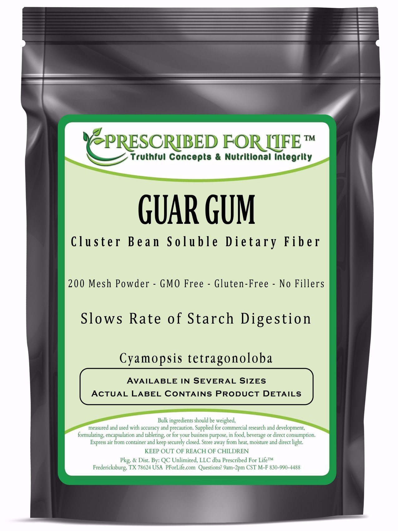 Prescribed For Life Guar Gum Powder | 100% Natural Soluble Dietary Fiber - 200 Mesh (10kg/22lb) for Baking, Cooking & Smoothies | Gluten-Free Thickener & Stabilizer