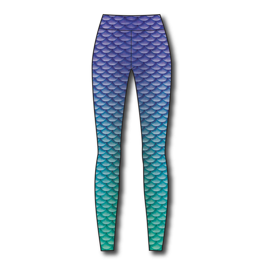 Lapis Mermaid Swim Leggings - High Waisted Tummy Control Swimwear for Women - Perfect for Beach, Pool, and Water Sports