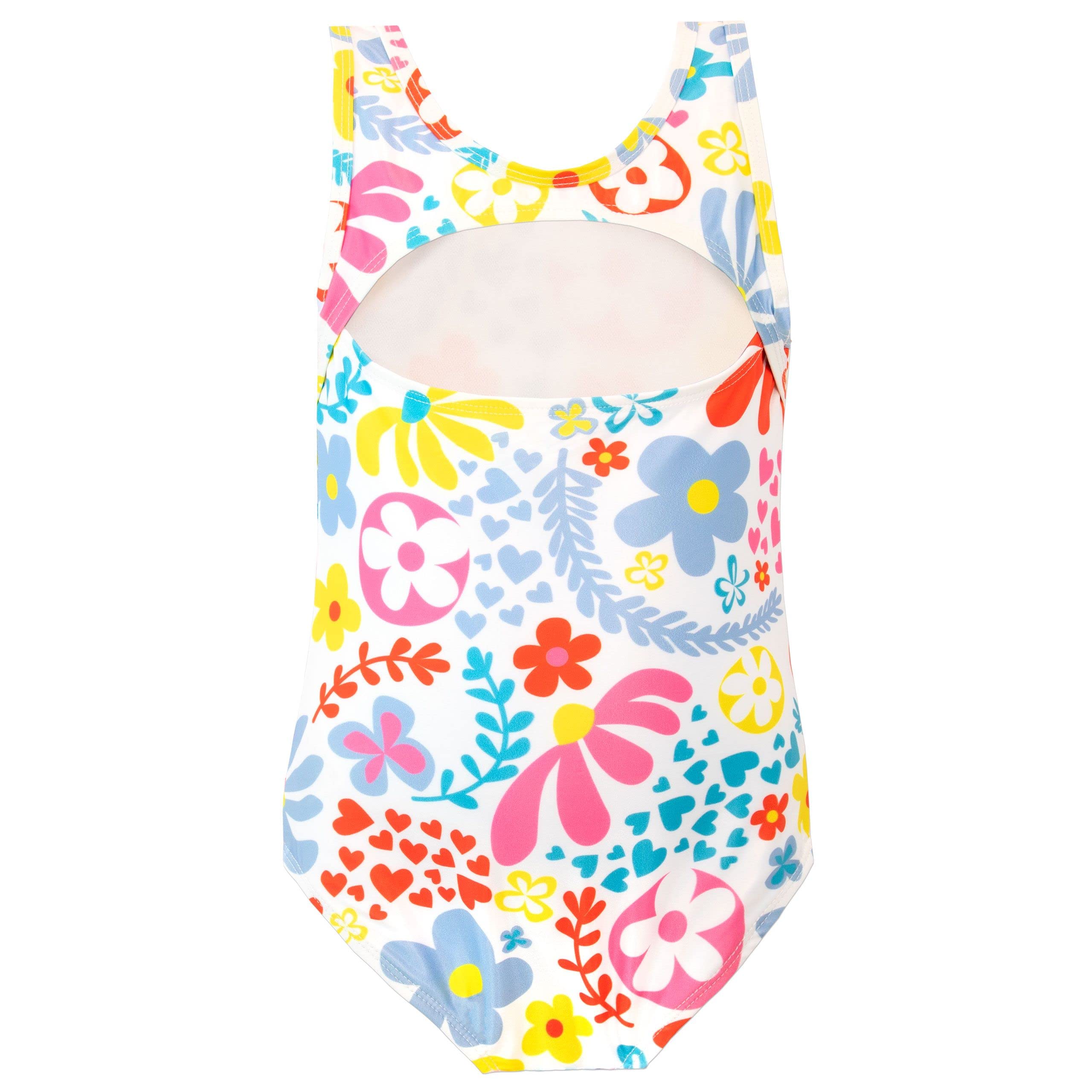 Girls Floral Print One Piece Swimsuit - Cute Summer Swimwear for Kids, Beach Pool Party & Vacation Outfit