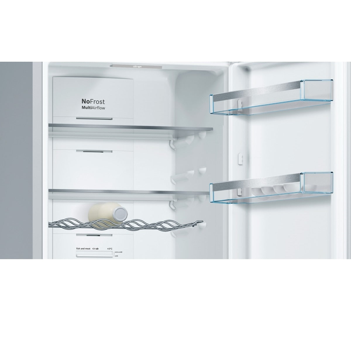 BOSCH KVN36CVEA0 Frost-Free Bottom Freezer Refrigerator (German Made, Easy-Clean Anti-Rust Door Panel, Pearl White) - Perfect for Modern Kitchens, Energy Efficient Home Appliances