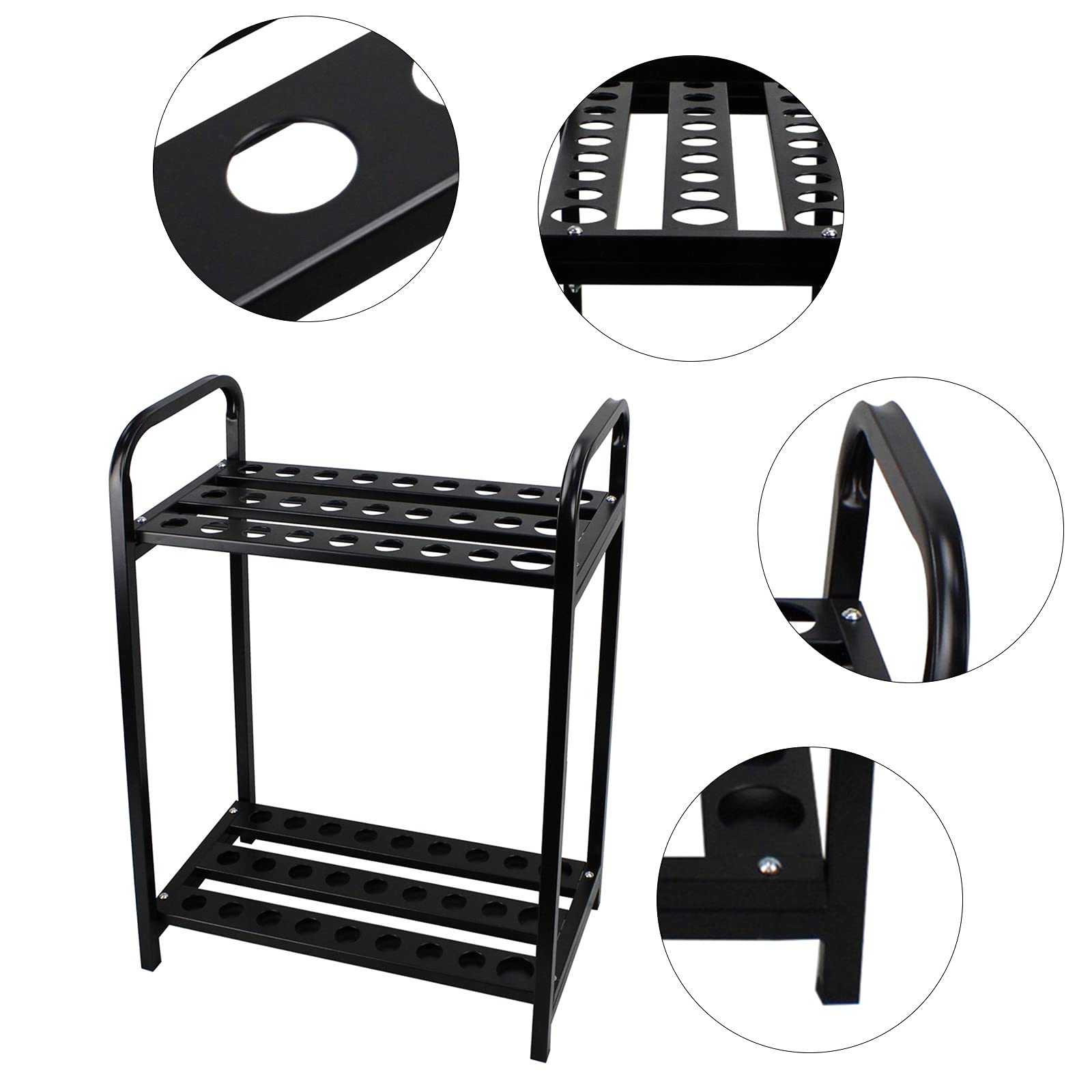 27-Hole Golf Club Rack - Metal Golf Club Holder & Organizer Stand for Putter Storage | Durable Black Golf Accessory for Home, Garage & Golf Course Use