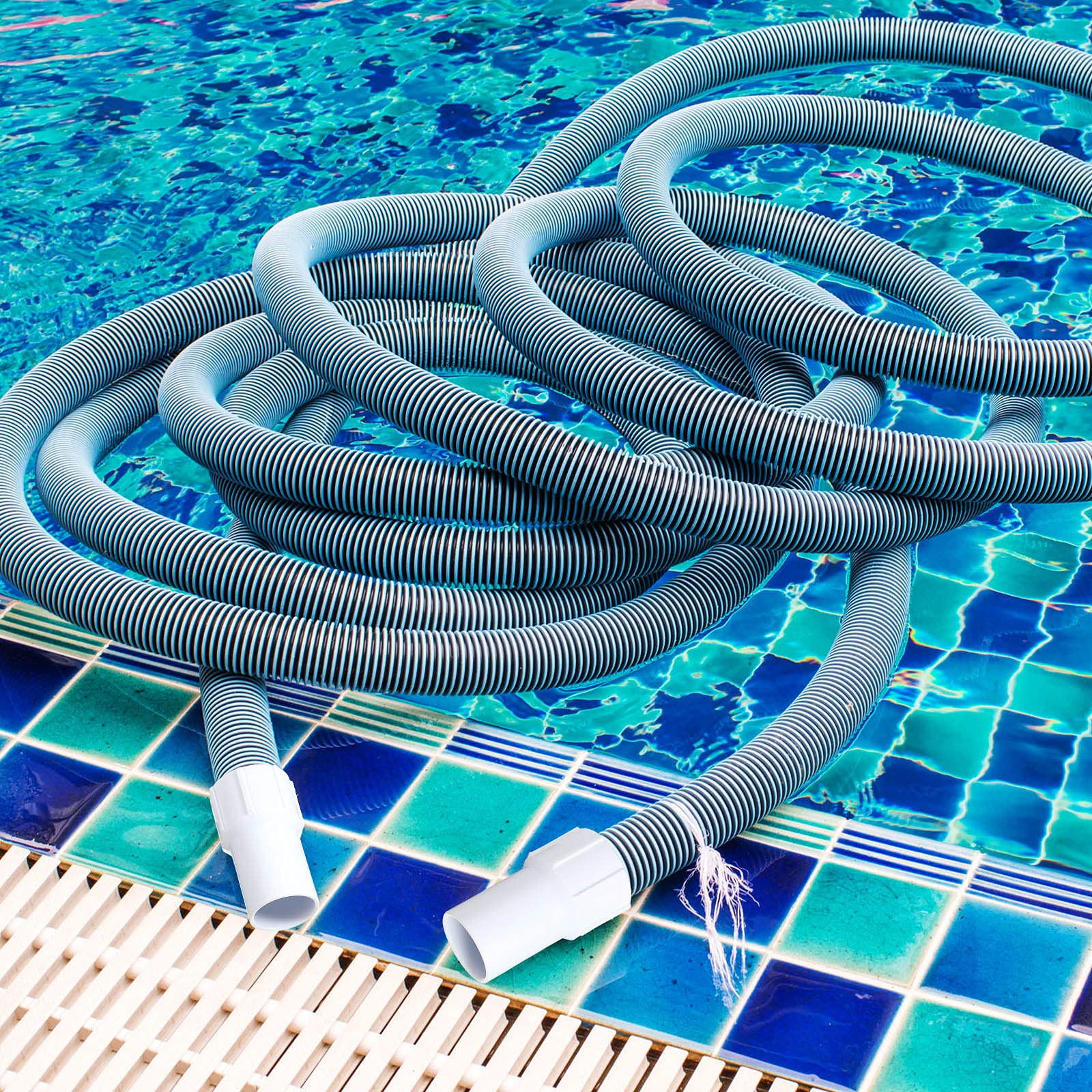 1-1/2 Inch Swimming Pool Vacuum Hose Cuff - Heavy Duty Replacement Threaded Connector for Spiral Wound Pool Vacuum Hoses (2 Pack) - Perfect for Pool Cleaning, Hose Repair & Connecting Vacuum Heads to Pool Cleaning Systems