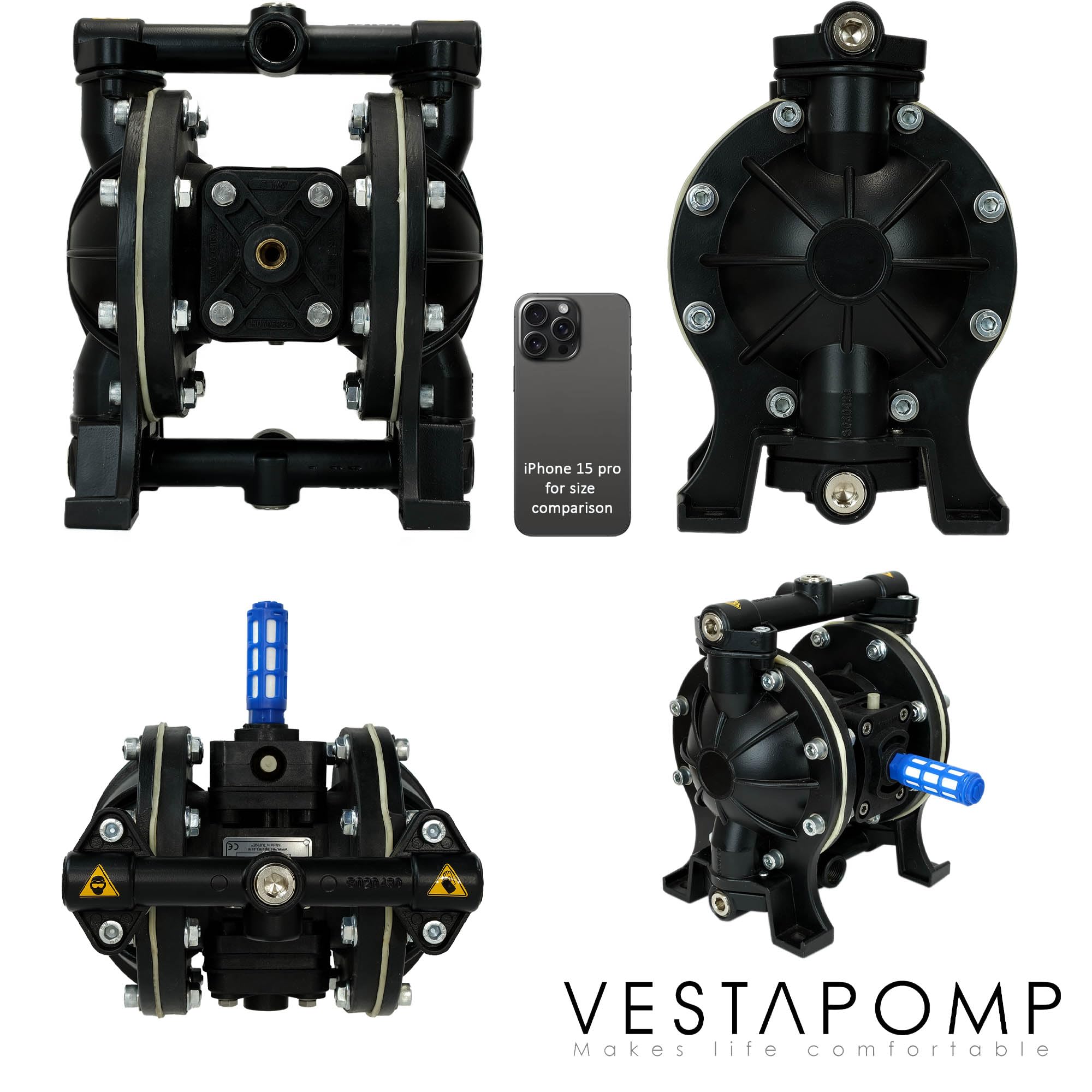 Vestapomp Air Operated Double Diaphragm Pump - 1/2