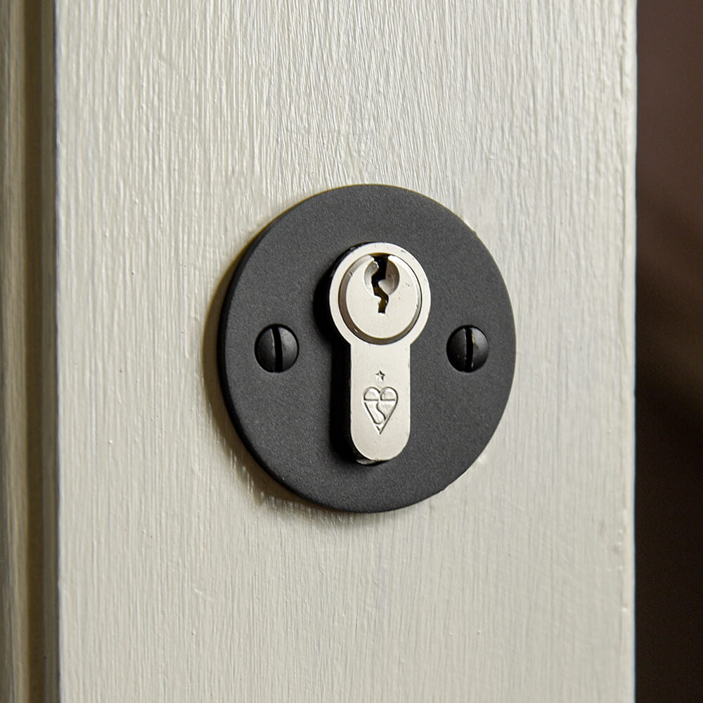 Black Euro Escutcheon Plate - Premium Door Hardware for Modern Homes - Perfect for Interior & Exterior Doors, Cabinets & Furniture