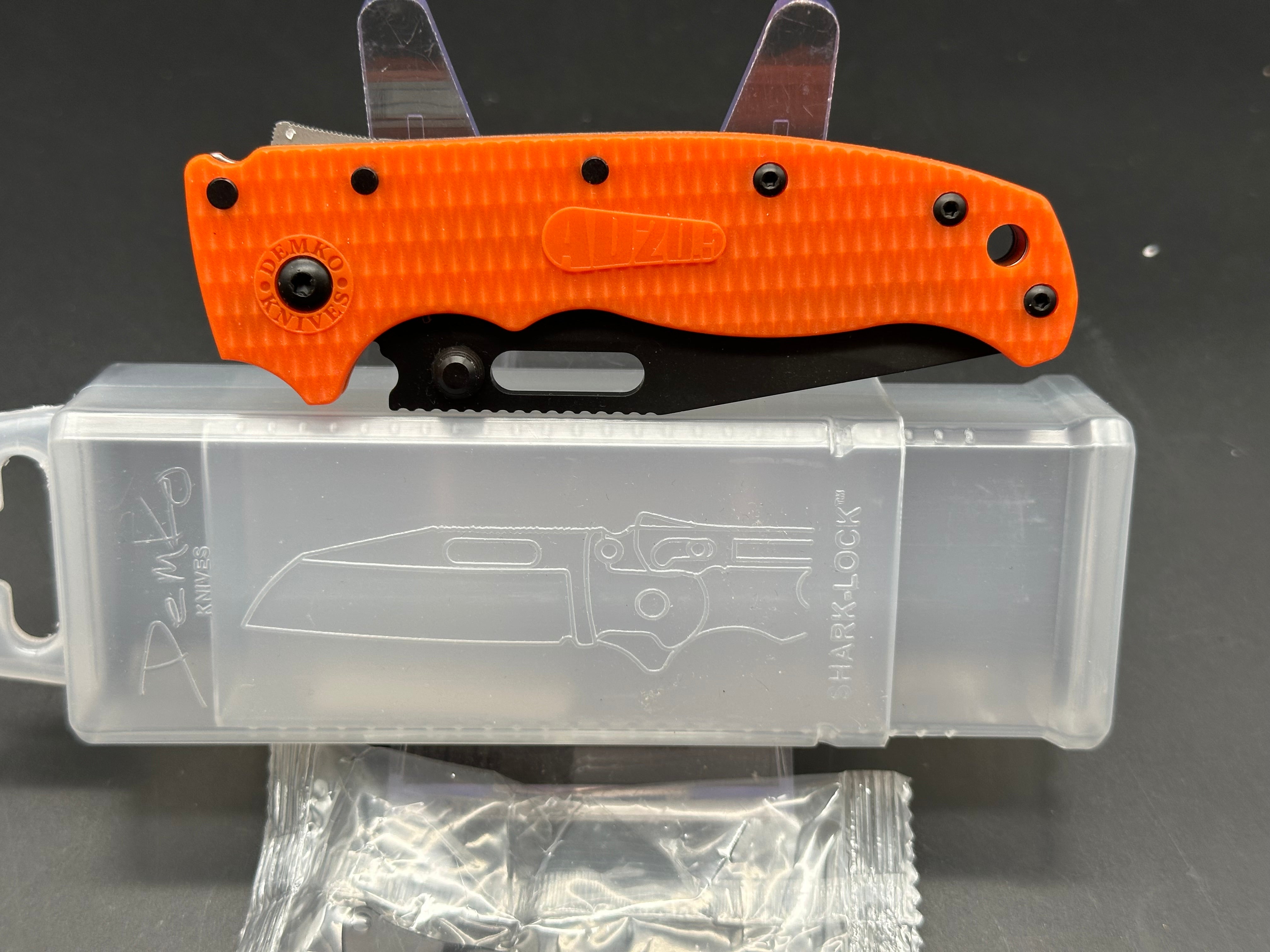 Demko AD20.5 Shark Lock Folding Knife - Orange Grivory Handle with 3.2