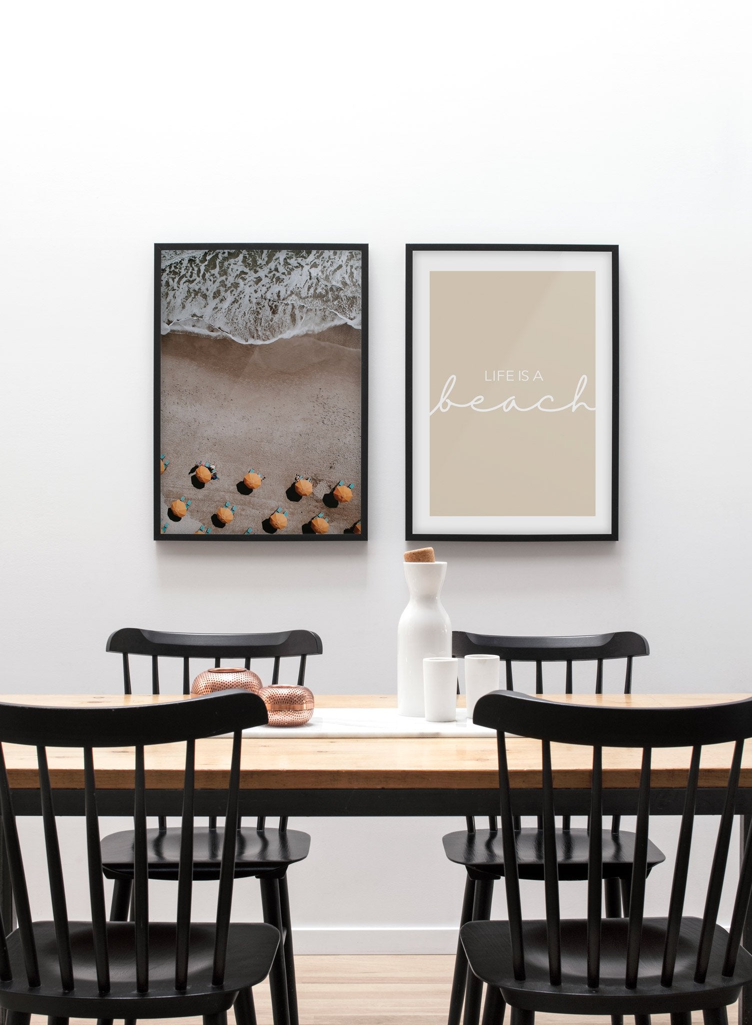 Life is a Sandy Beach - Inspirational Coastal Wall Art Poster for Home, Office & Beach House Decor