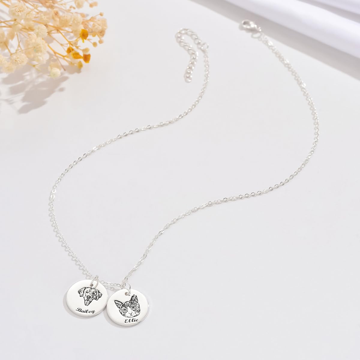 Custom Pet Memorial Necklace - Personalized Photo Jewelry Gift for Pet Lovers, Dog & Cat Owners - Perfect for Remembrance & Special Occasions