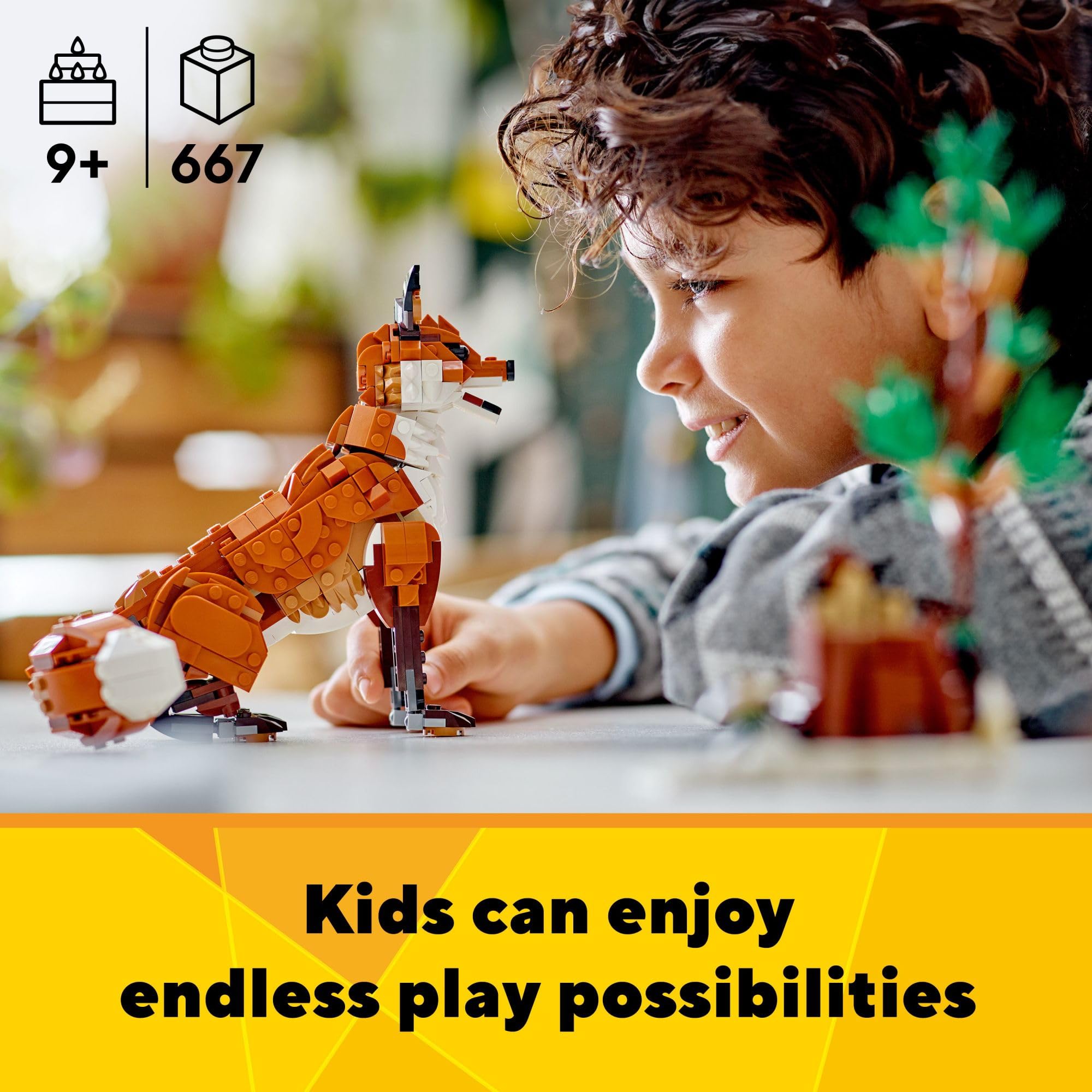 LEGO Creator 3-in-1 Forest Animals Building Kit - Red Fox, Owl & Squirrel Animal Toy Set for Kids Ages 9+ | Creative STEM Educational Gift for Boys & Girls | Perfect for Birthday Presents & Indoor Playtime