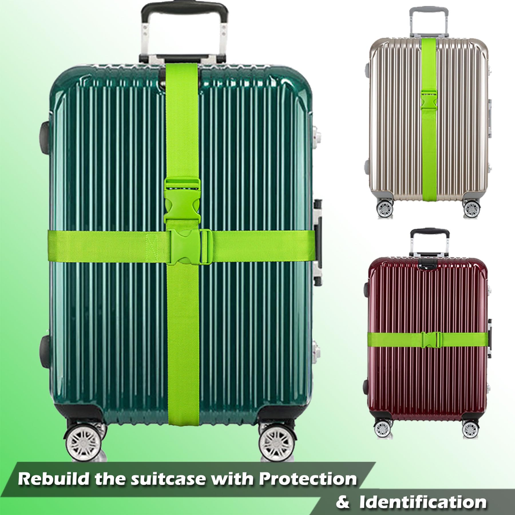Heavy Duty Adjustable Luggage Straps for Suitcases, Uprights, Duffels & Travel Bags - 79