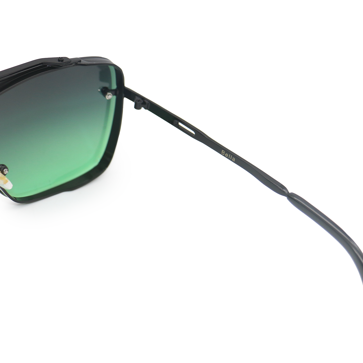 Bella Dark Green Oversized Square Aviator Sunglasses for Women - Trendy Retro UV Protection Shades for Driving, Beach & Outdoor Fashion