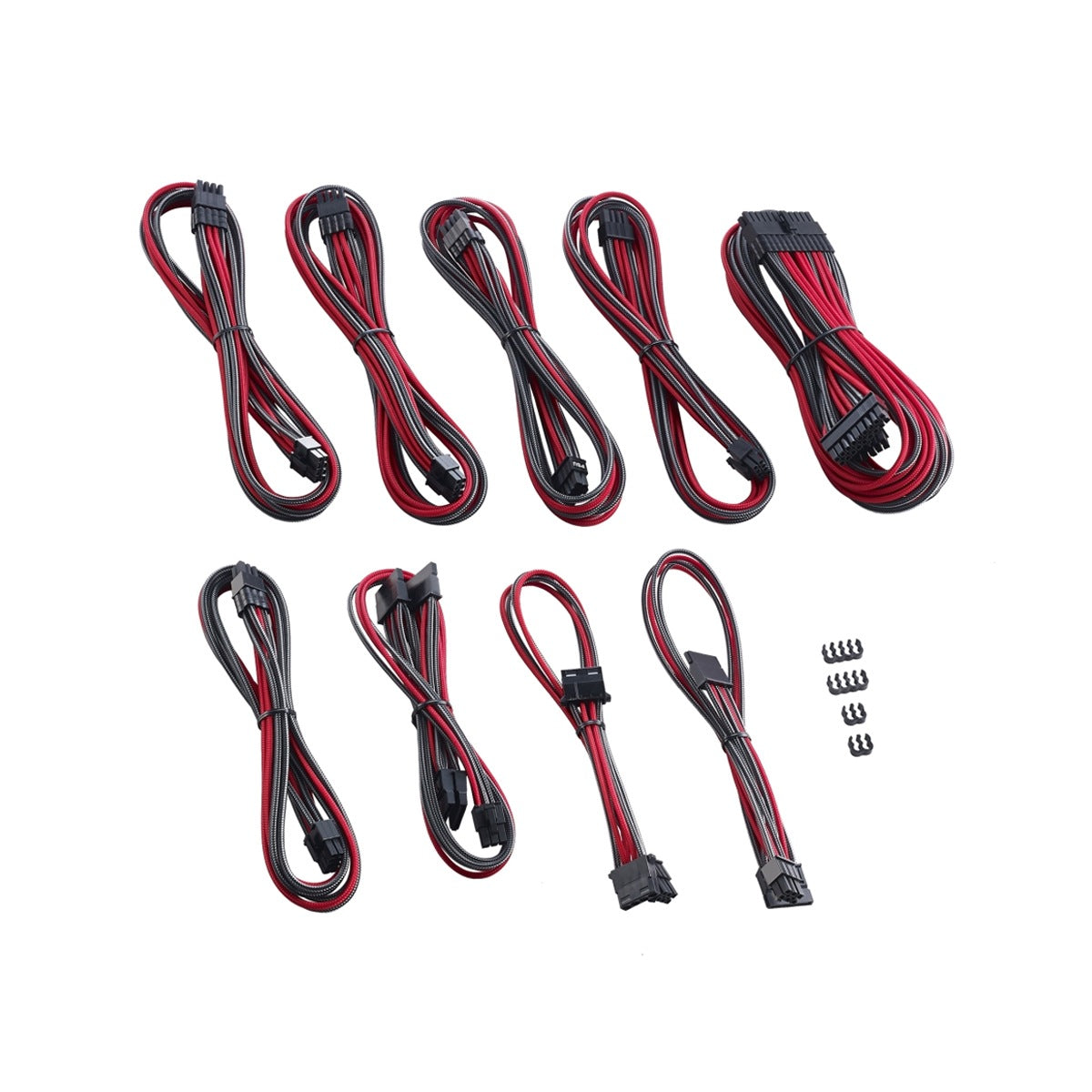 CableMod PRO ModMesh RT Series Full Cable Kit - Carbon/Red | Premium PSU Cables for Gaming PC & Custom Builds | Perfect for High-End Gaming Rigs & Workstations