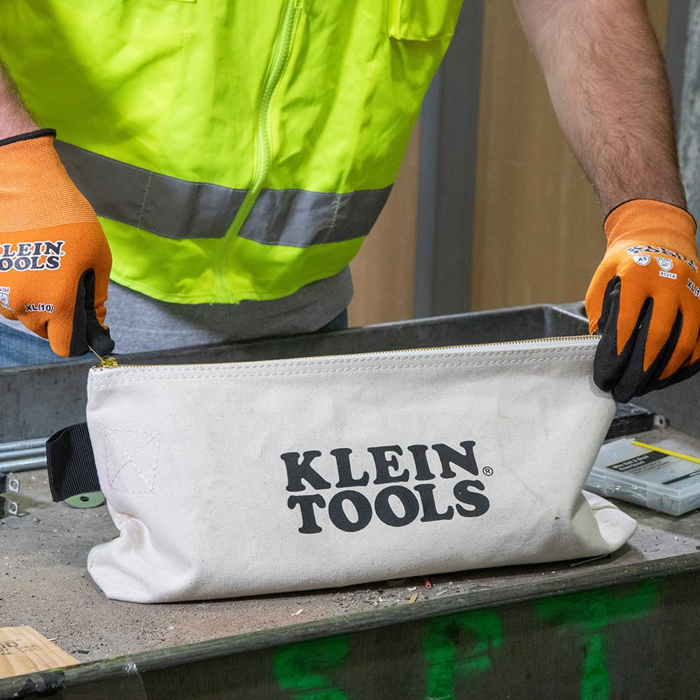 Klein Tools Heavy Duty Zipper Bag - Extra Long Multipurpose Tool & Craft Organizer for Work & DIY