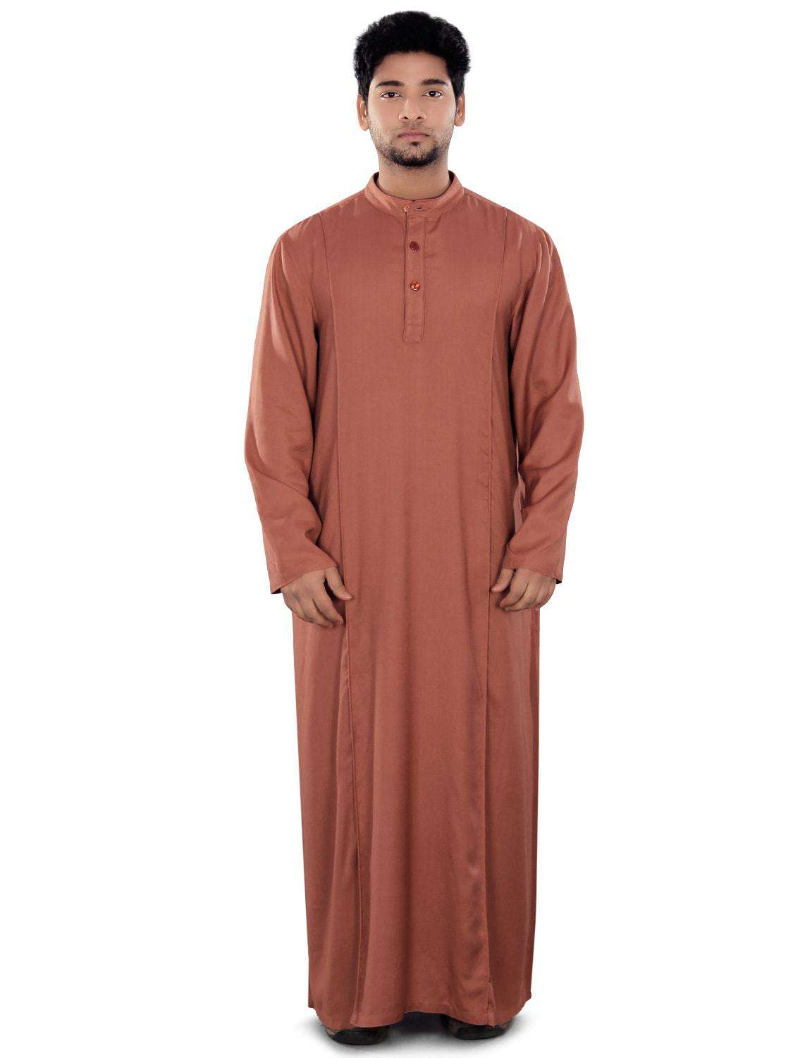 Premium Maraj Redwood Galabiyya - Traditional Arabian Thobe for Men - Comfortable & Stylish Islamic Clothing for Eid, Ramadan & Special Occasions
