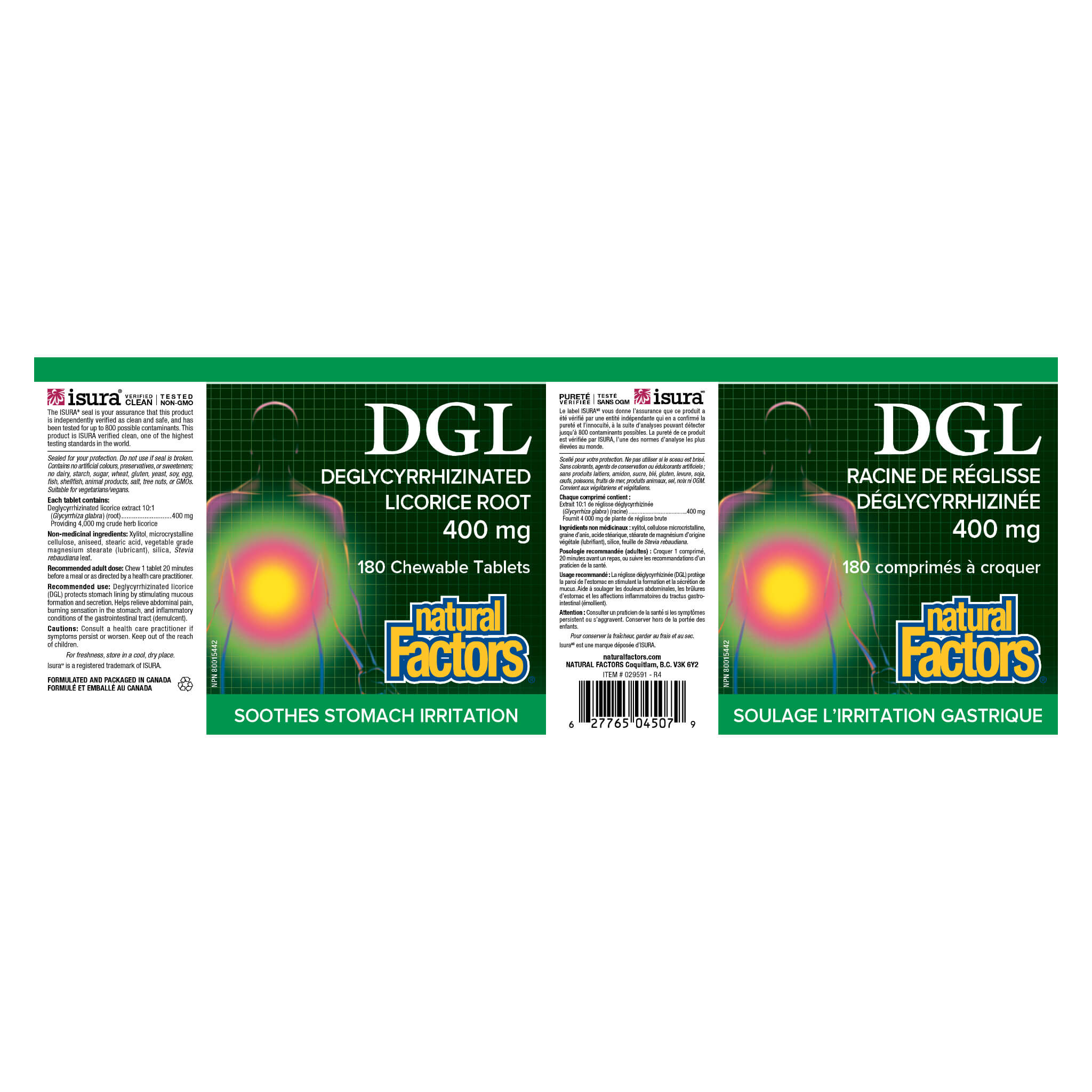 Deglycyrrhizinated Licorice Root (DGL) 400mg Supplement - Supports Digestive Comfort & Heartburn Relief for Active Lifestyles
