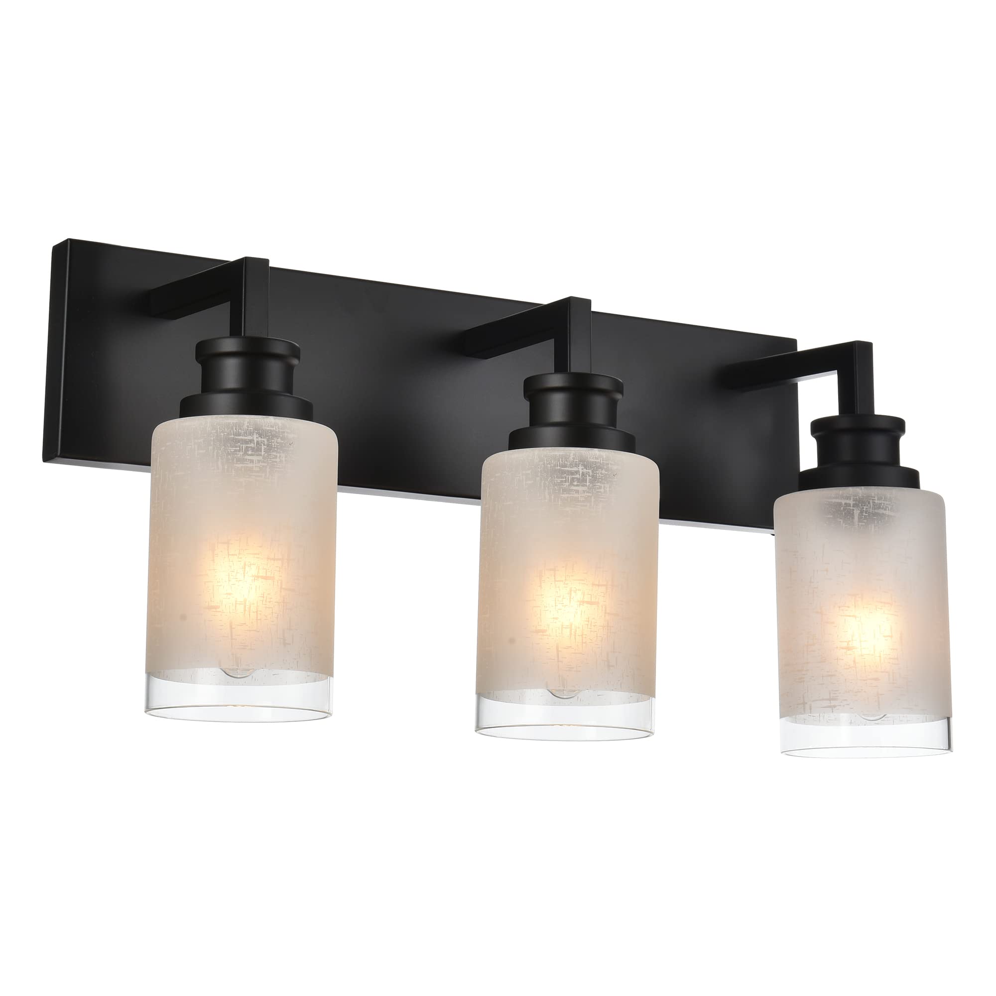 Matte Black Bathroom Vanity Light - 3 Lights Farmhouse Sconce for Bathroom Bedroom Hallway