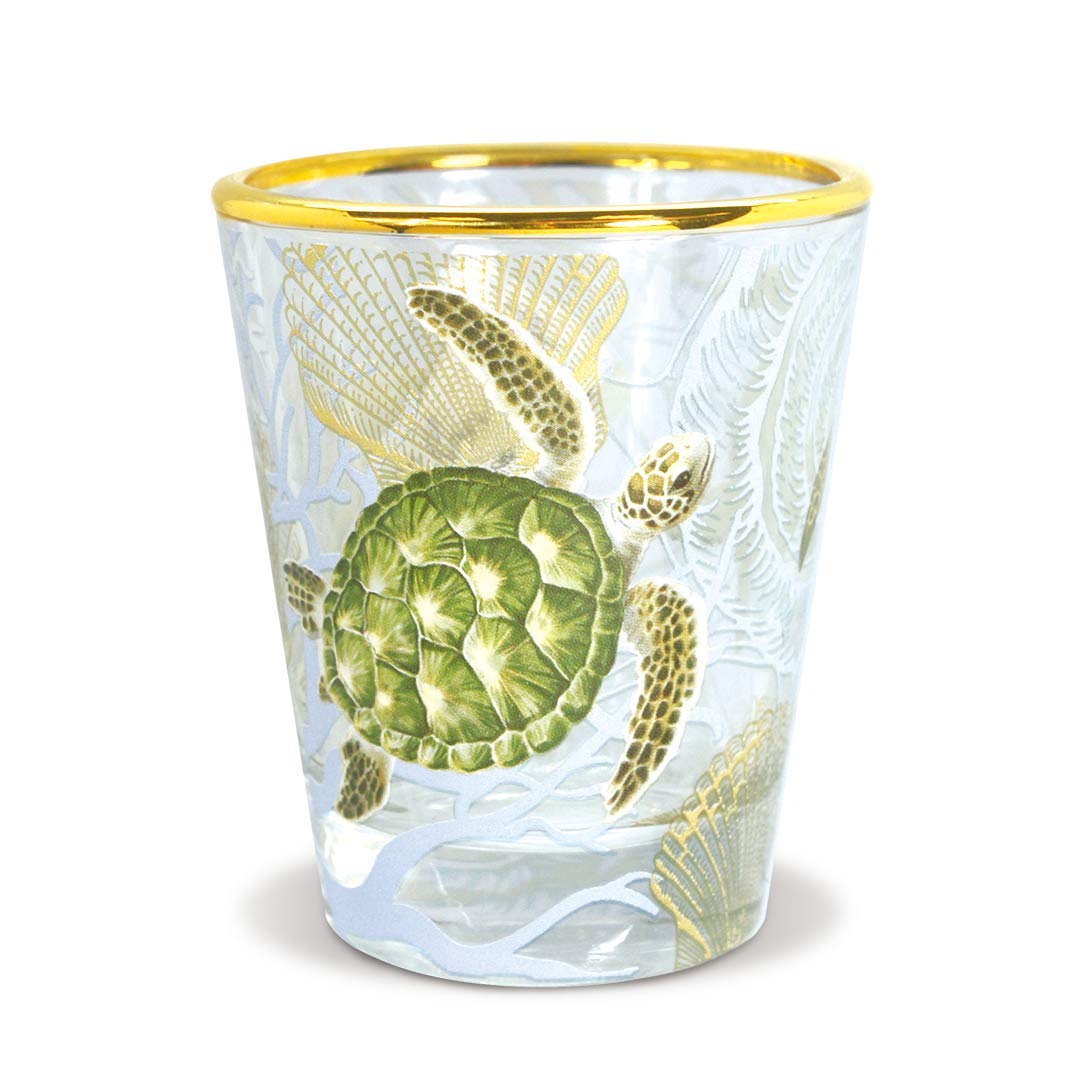 Hawaiian Coastal Island Inspired Shot Glass (Honu Voyage) - Perfect for Beach Parties, Tropical Cocktails & Hawaiian Themed Events