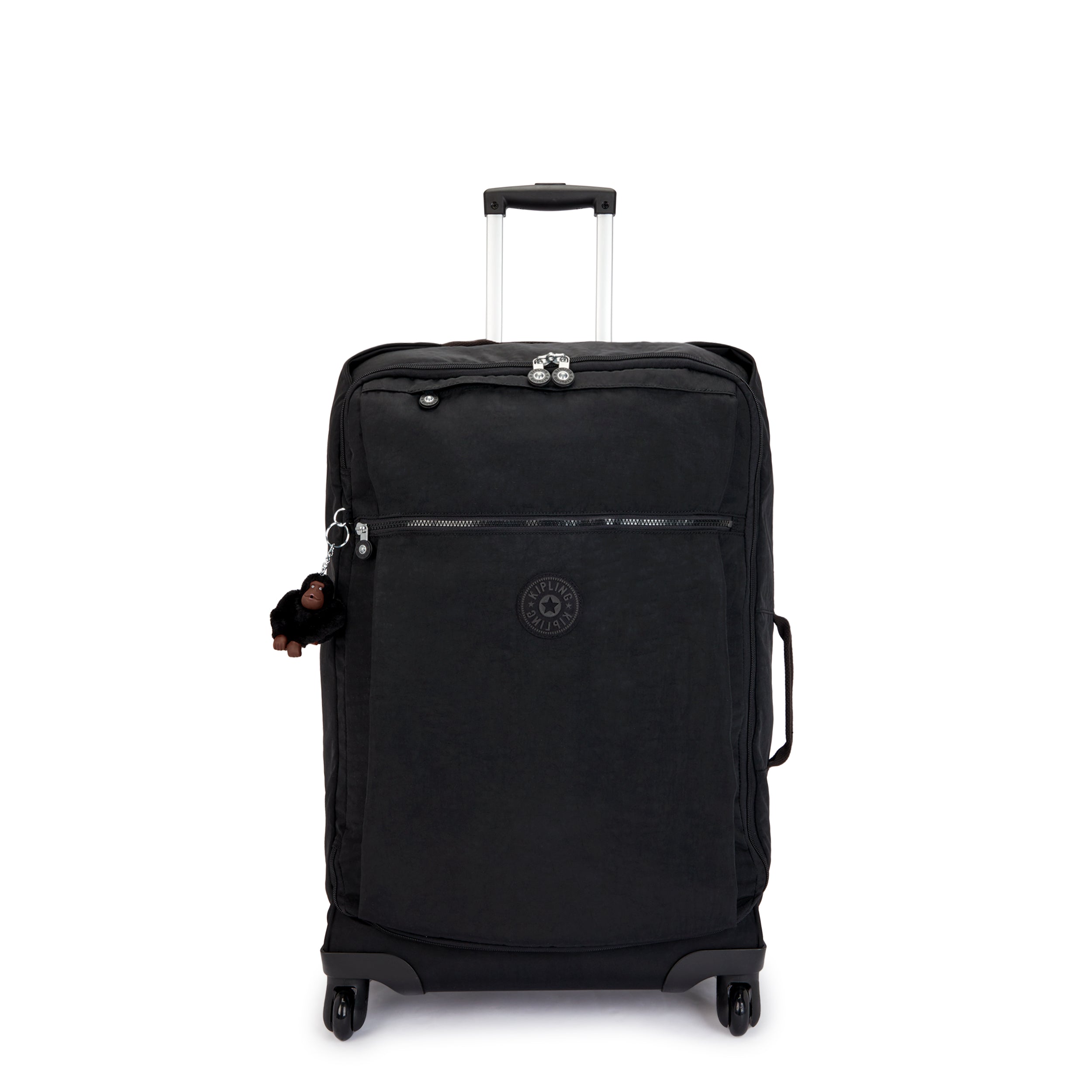 Kipling Darcey Medium Rolling Luggage - Black Tonal Carry-On Suitcase for Women | Perfect for Business Travel & Weekend Getaways