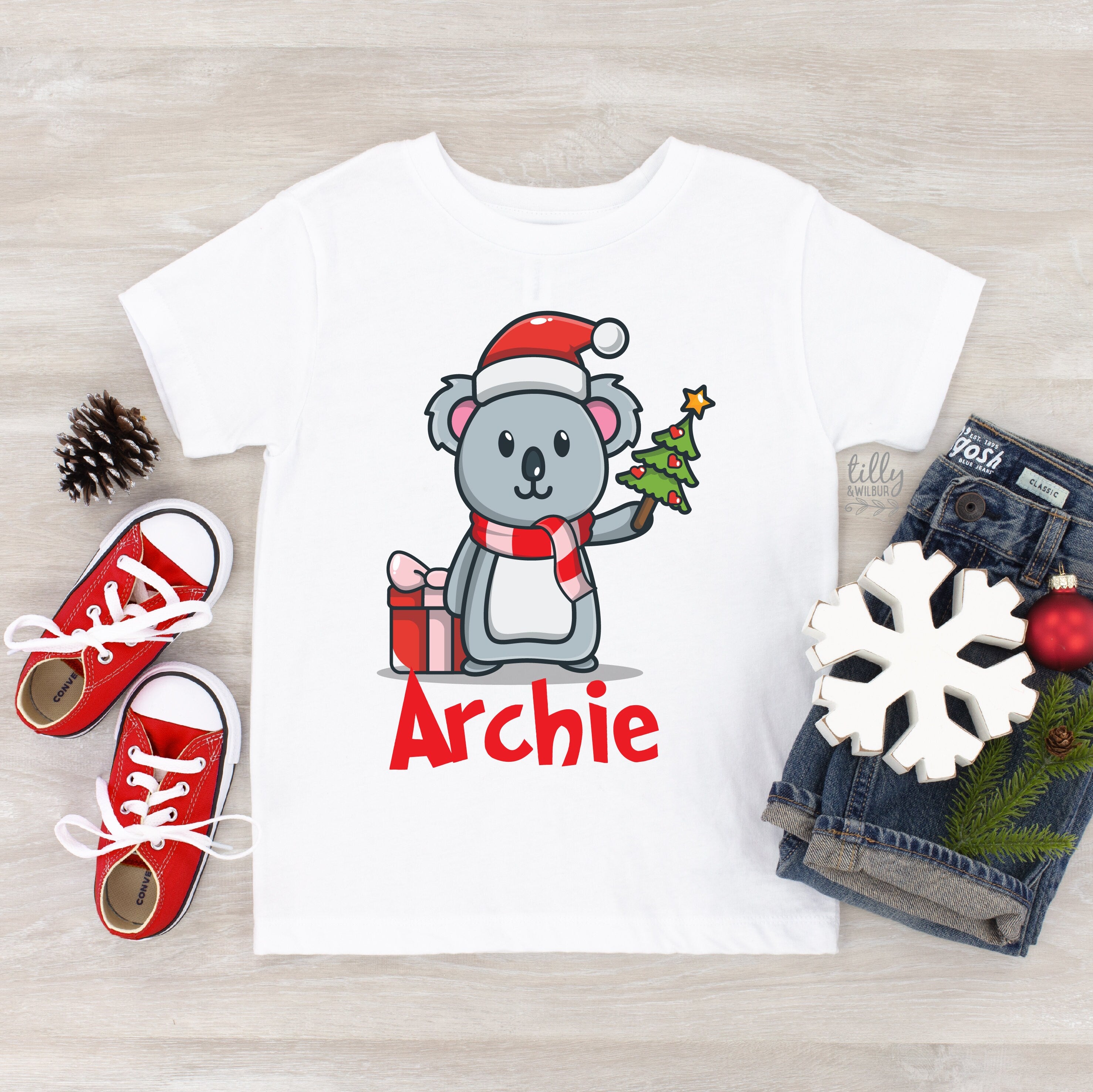 Personalized Kids Christmas T-Shirt - Custom Holiday Gift for Children - Perfect for Family Photos, School Parties & Festive Celebrations