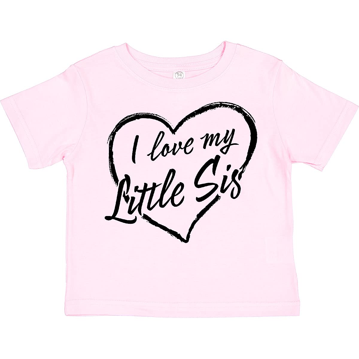 Inktastic I Love My Little Sister Black Chalk Heart Toddler T-Shirt - Cute Sibling Matching Outfit for Family Photos & Special Occasions