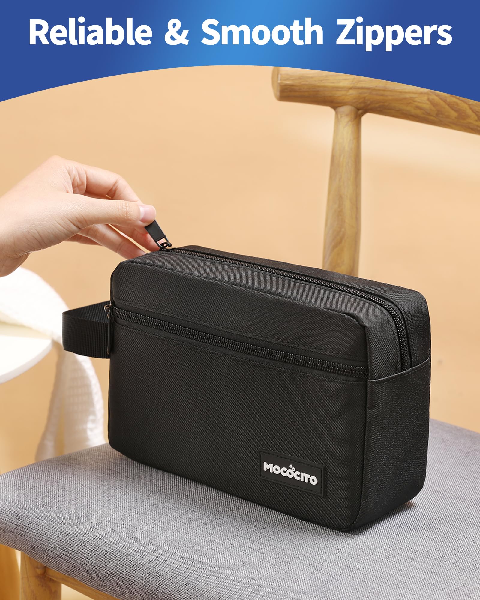 MOCOCITO Hanging Toiletry Bag for Men & Women - Waterproof Travel Cosmetic Organizer with Multiple Pockets - Perfect for Gym, Shower, Bathroom & Camping Trips