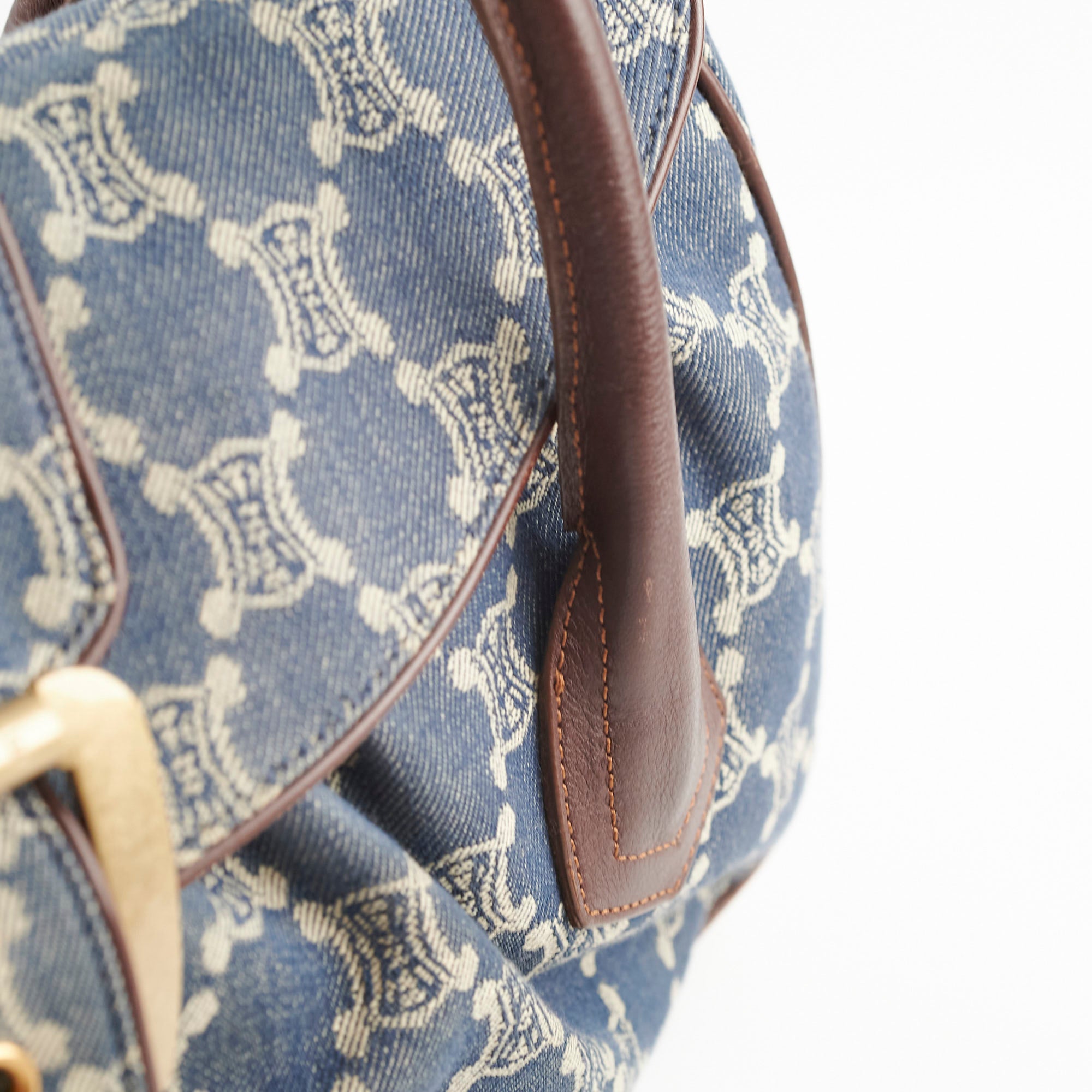 Vintage Celine Denim Shoulder Bag for Women - 90s Retro Designer Handbag - Perfect for Casual Outings, Travel & Daily Use