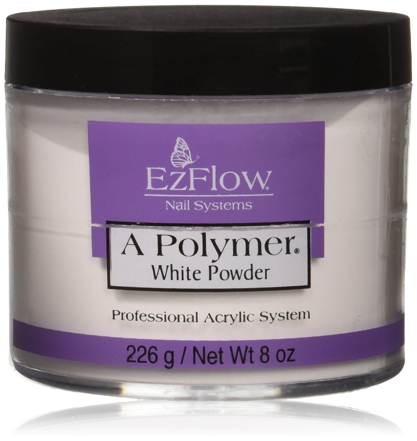 EZ Flow A Polymer White False Nails - 8 Ounce Acrylic Nail Kit for Salon & Home Manicure | Perfect for Nail Art, Extensions & Professional Nail Designs