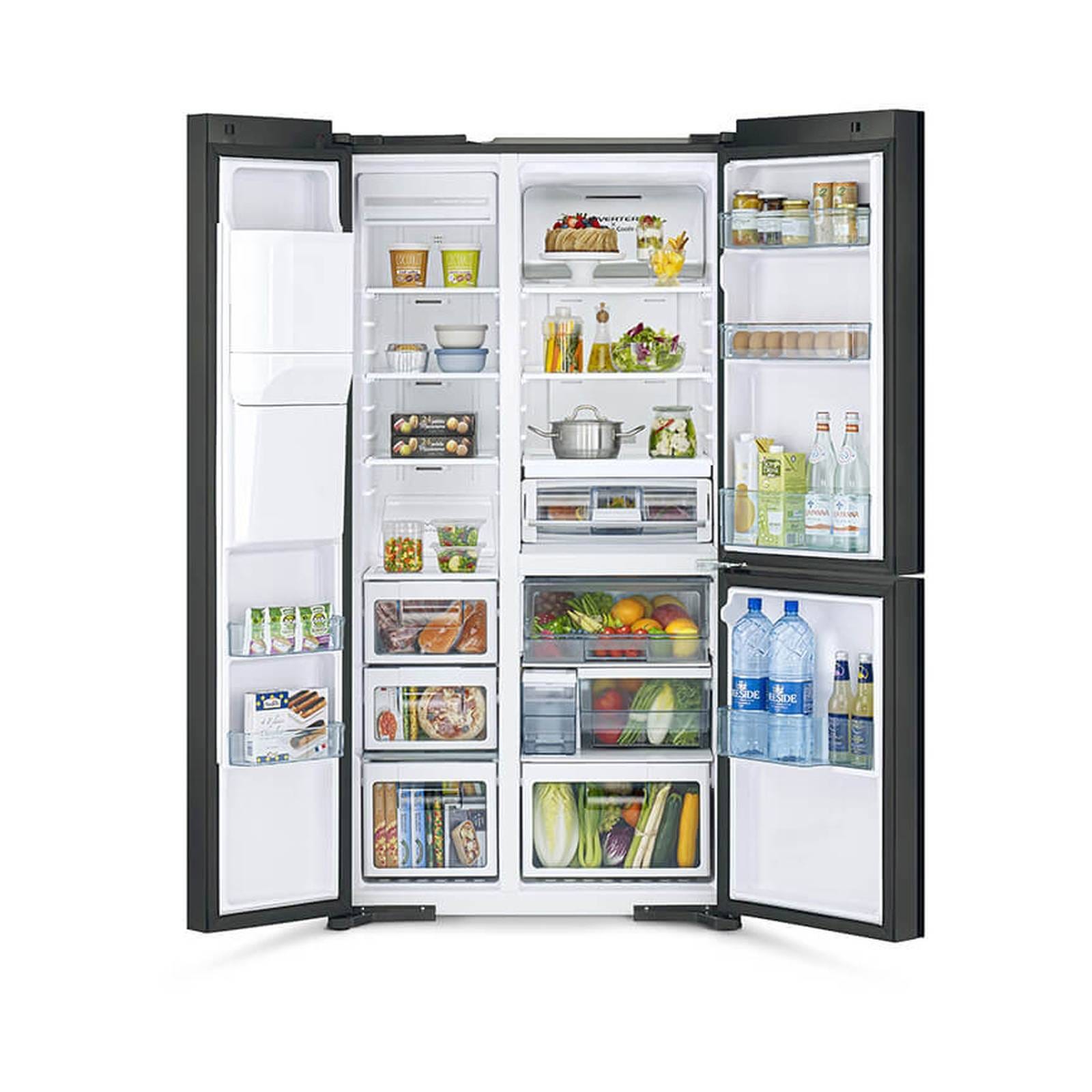 Hitachi 569L Side by Side 3-Door Deluxe Refrigerator - Energy Efficient, Frost Free, Large Capacity Fridge for Modern Kitchen & Family Use