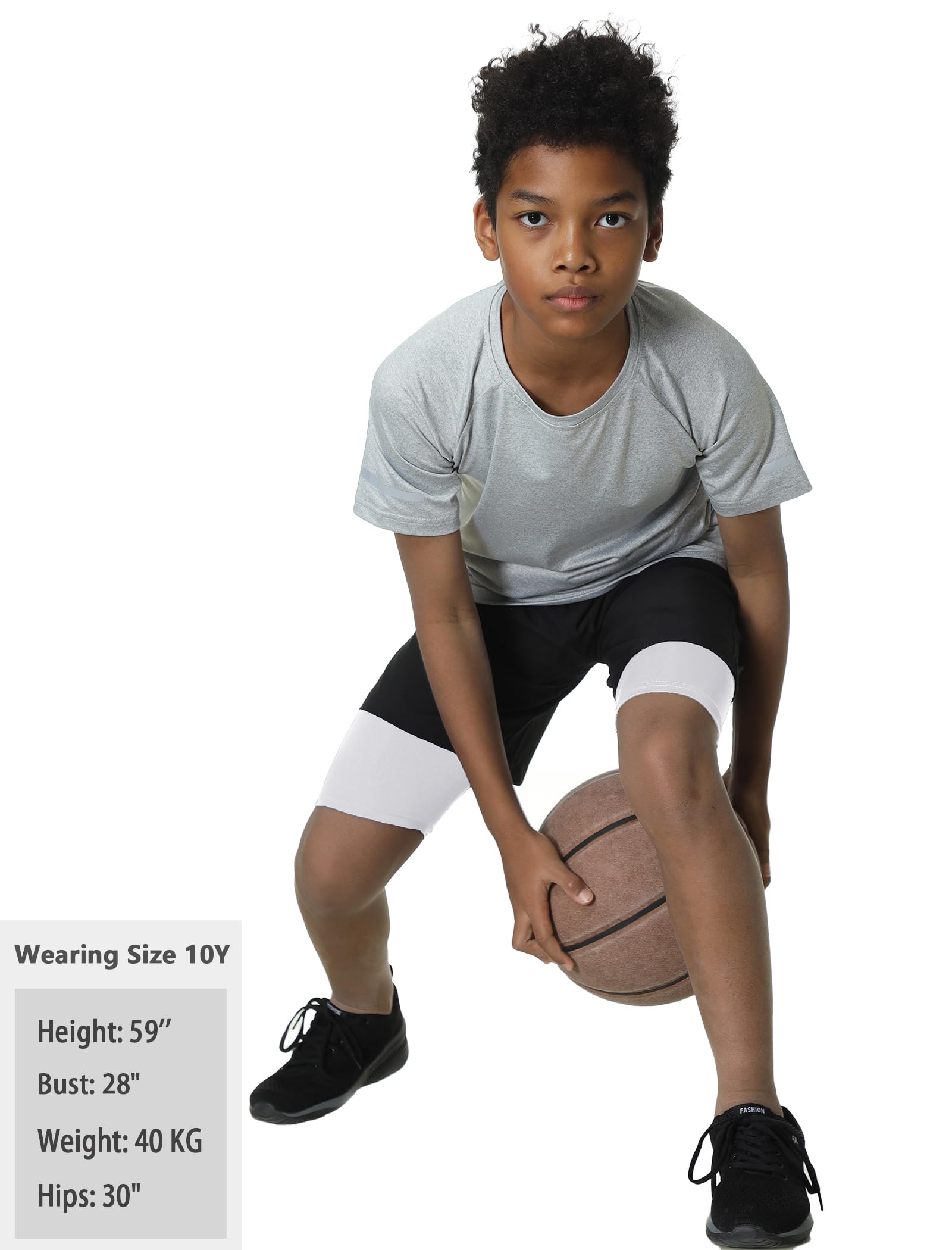 EXARUS Youth Boys Compression Shorts with Side Pockets - Moisture-Wicking Performance Athletic Underwear for Running, Soccer & Sports - Ideal for Training, Gym Workouts & Outdoor Activities